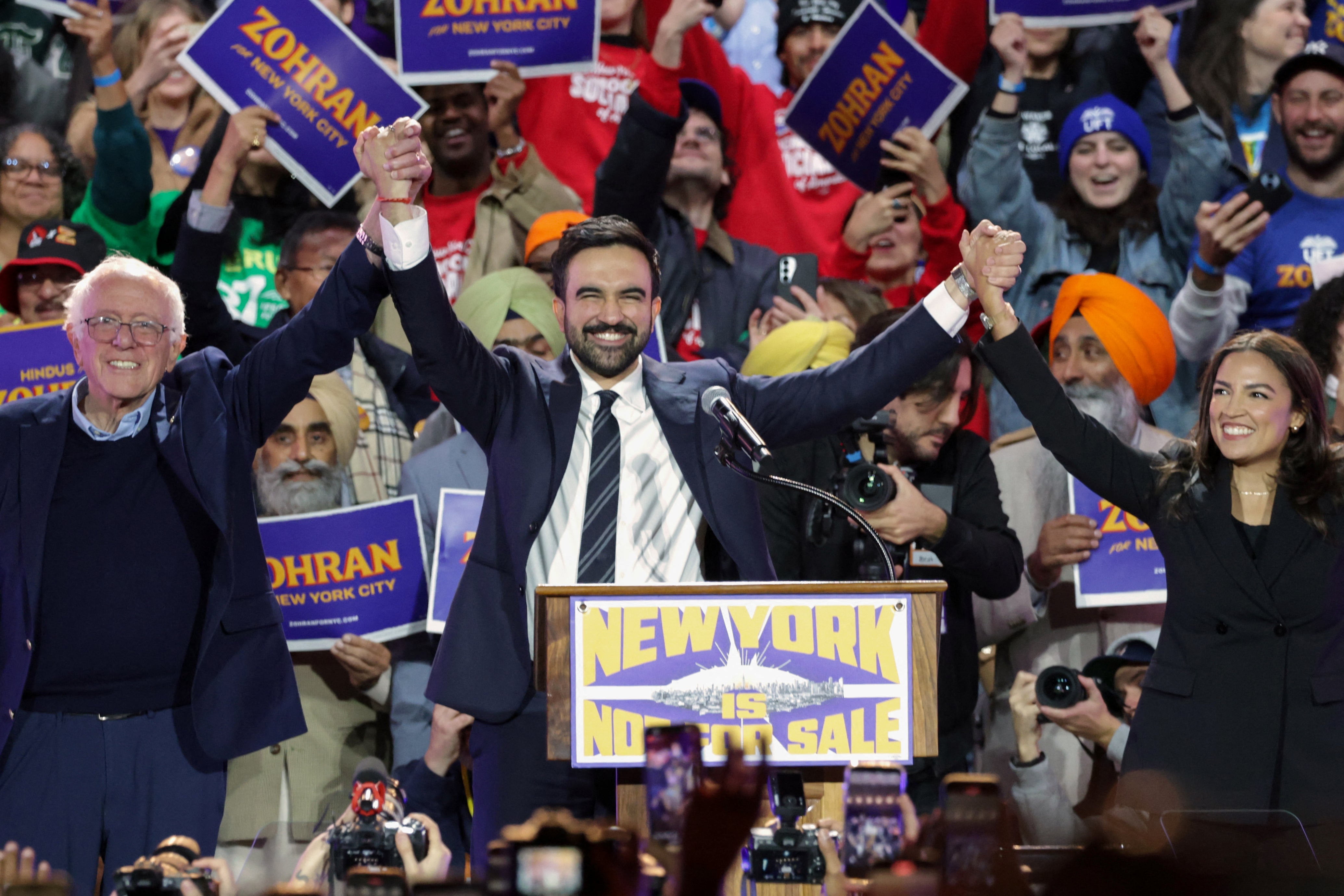 Her far-left and socialist leanings have made her an ally of Sen. Bernie Sanders, who mounted his own quixotic bid for the White House in 2016. The two campaigned for New York City Mayor Zohran Mamdani last year