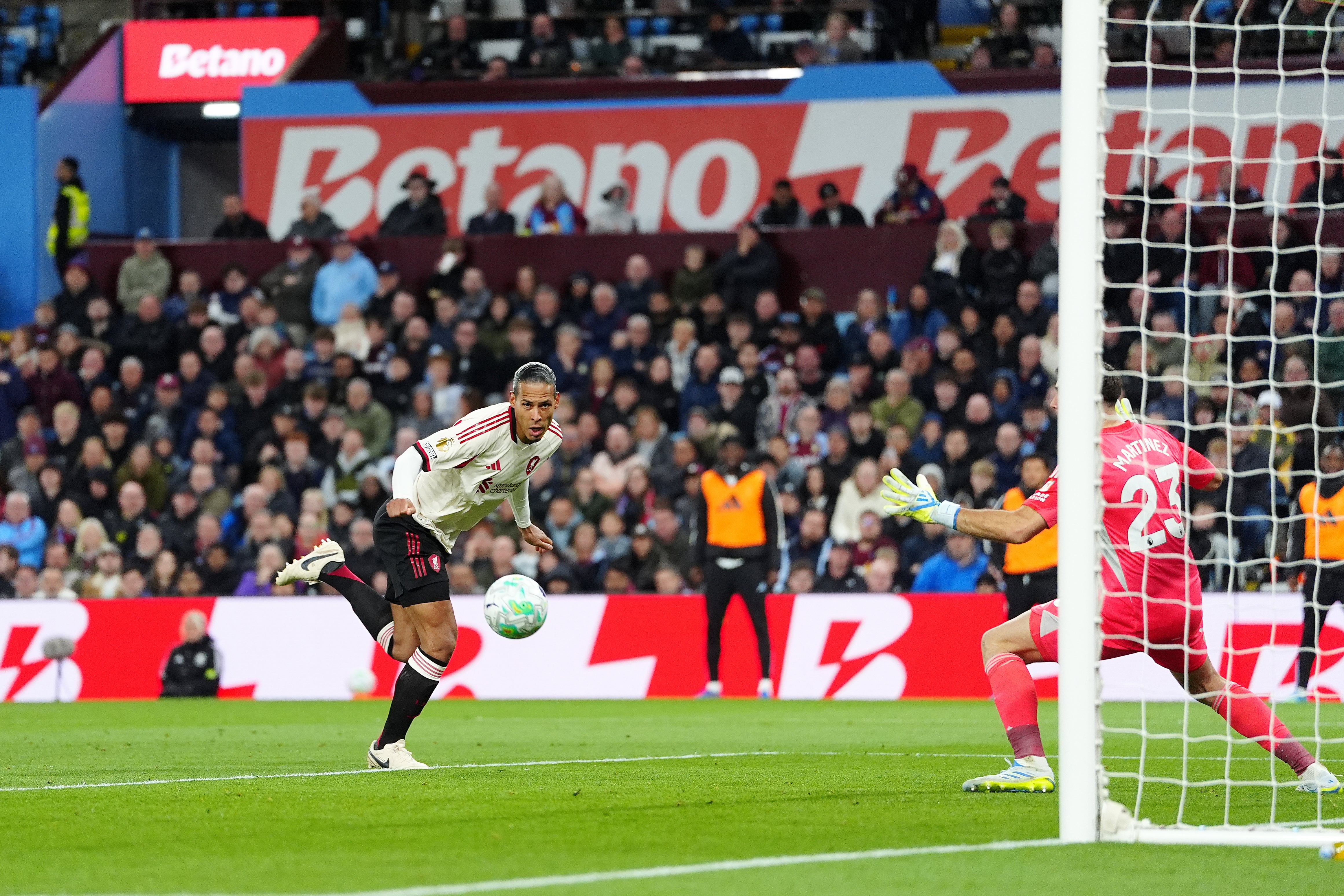 Virgil van Dijk scored the equaliser for Liverpool just after the restart