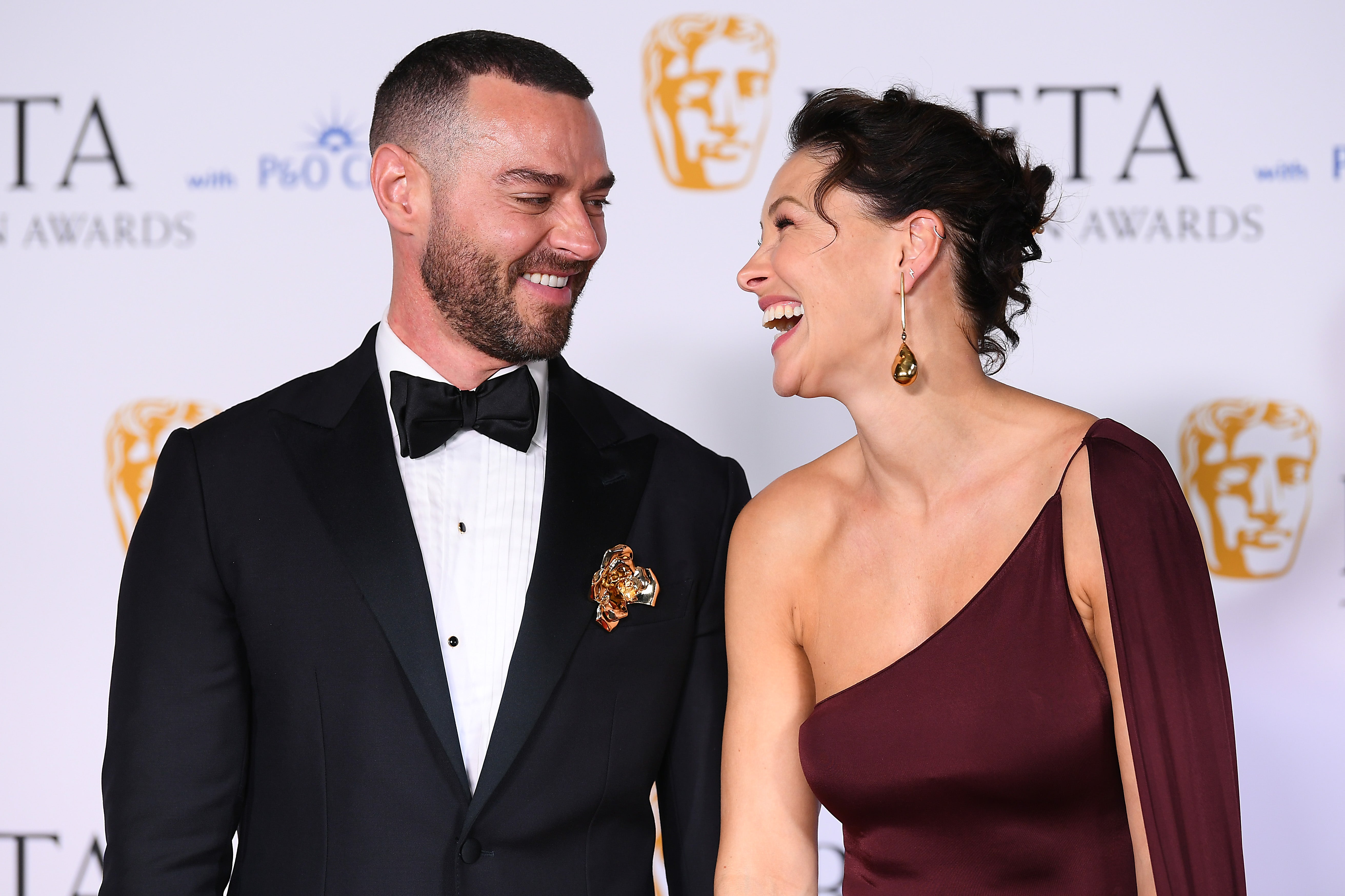 With husband and ‘Love is Blind’ co-presenter Matt at the Bafta TV Awards