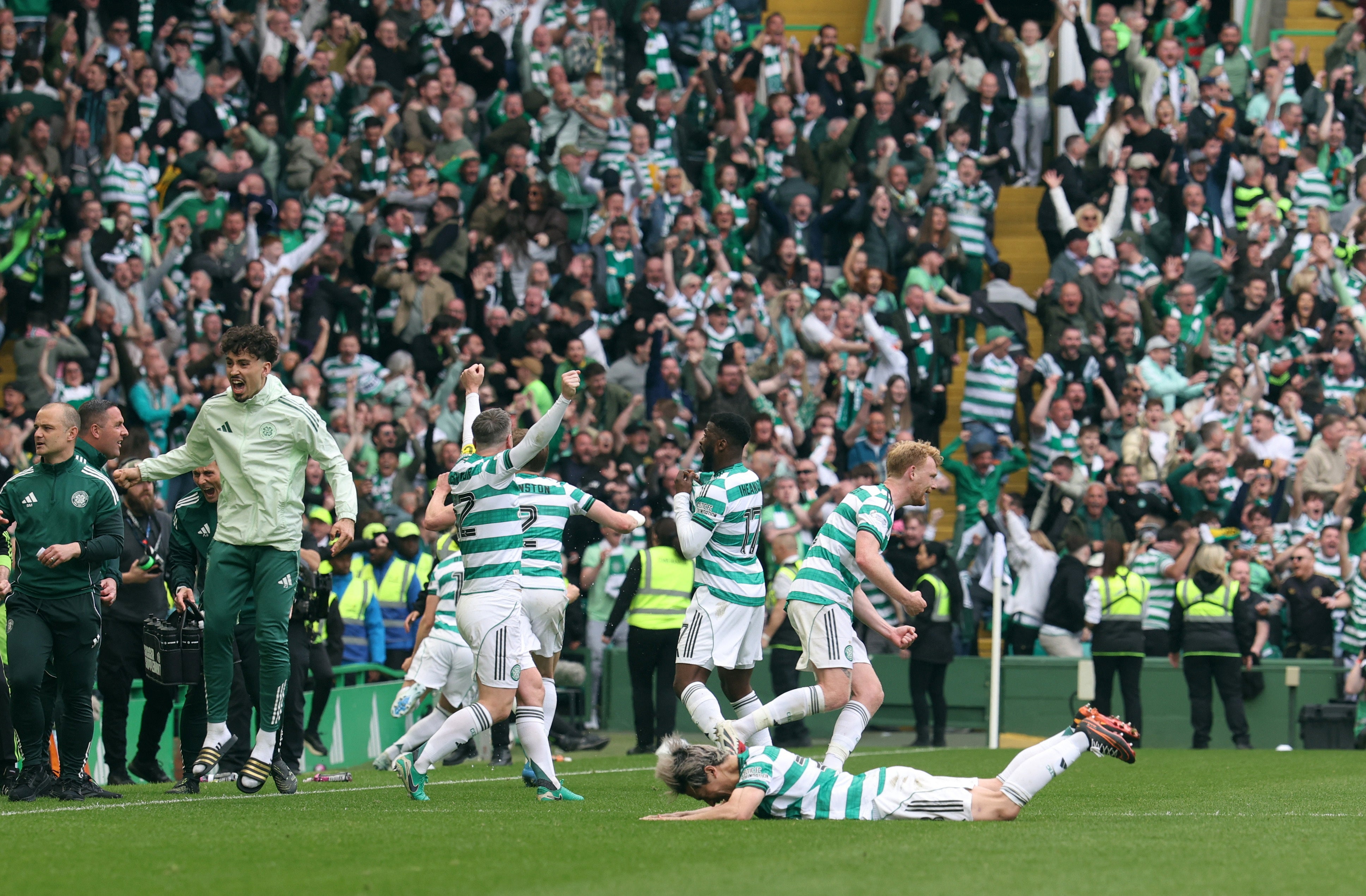 Celtic's Daizen Maeda celebrates scoring their second goal