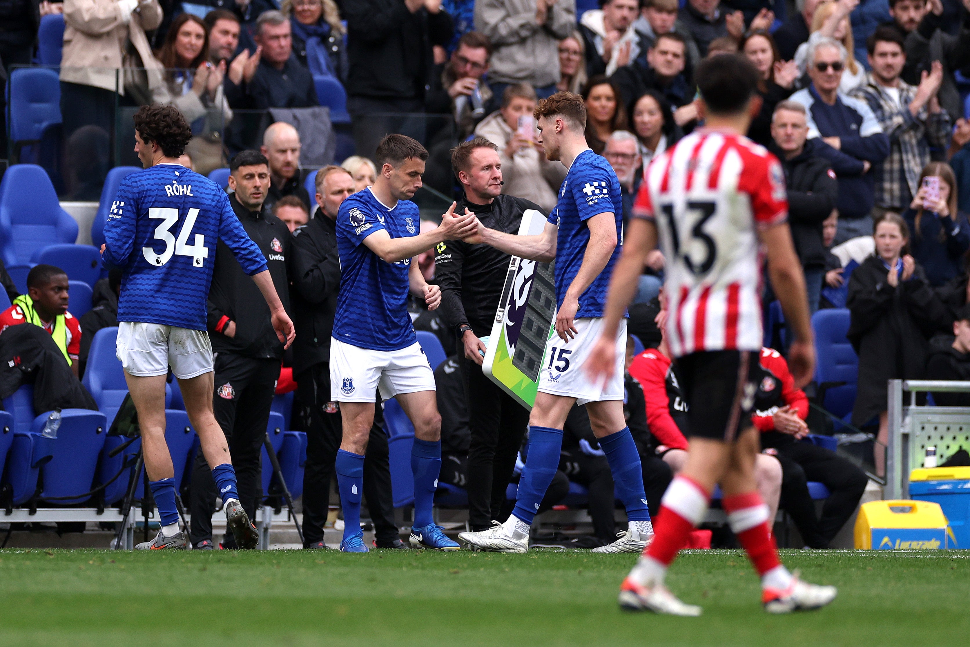 Seamus Coleman made a farewell home appearance but Everton were beaten