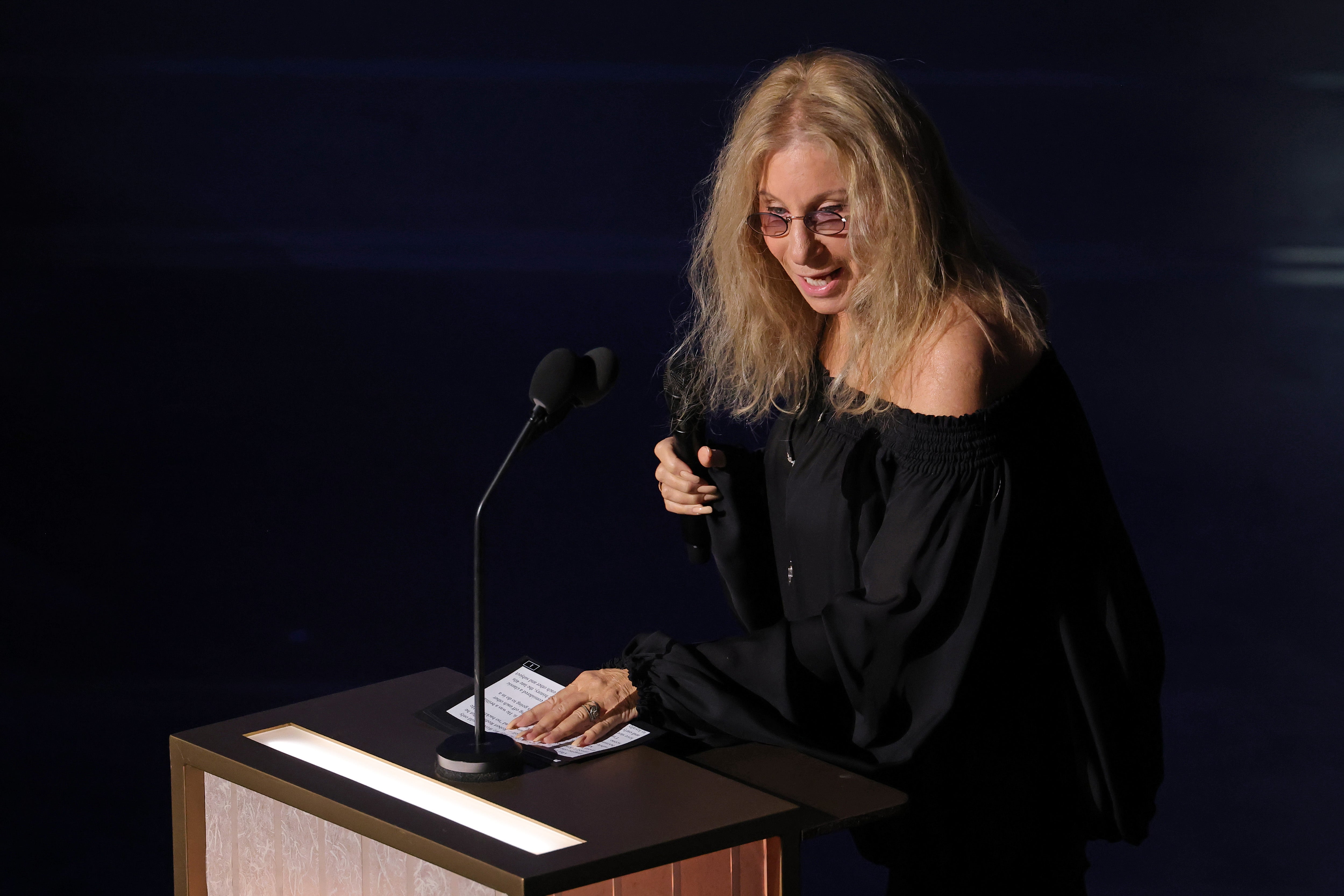 Barbra Streisand performs onstage during the 98th Oscars in March 2026