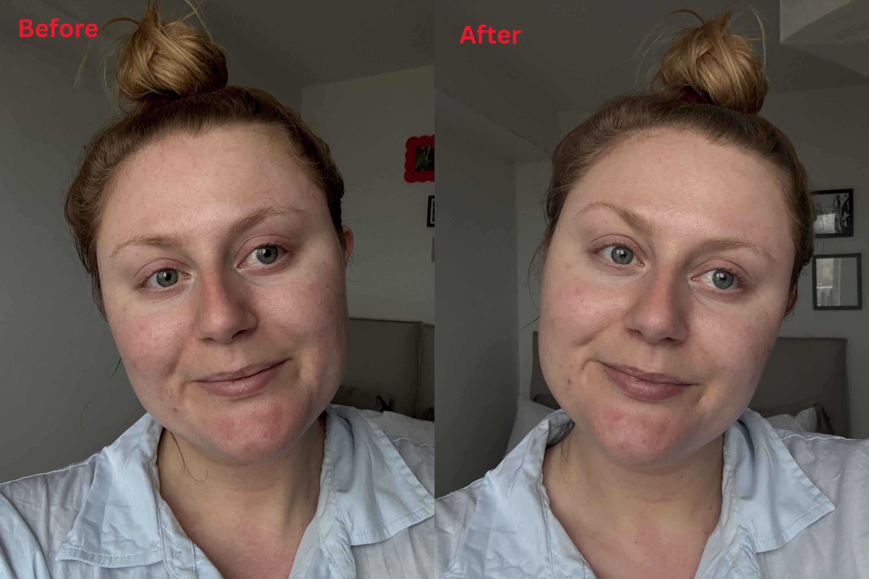 Though subtle, I could see a touch more glow from my skin after application (Lucy Smith/The Independent)