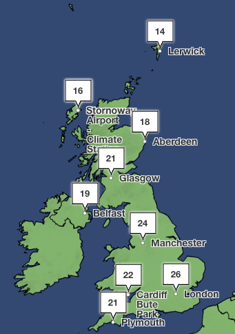 The temperature is expected to reach 26 degrees on Sunday