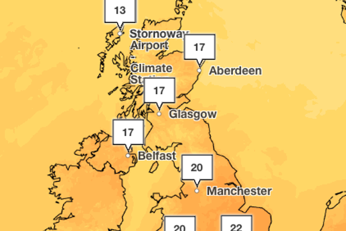 Mapped: The counties where temperatures could hit 26C in this week’s heatwave