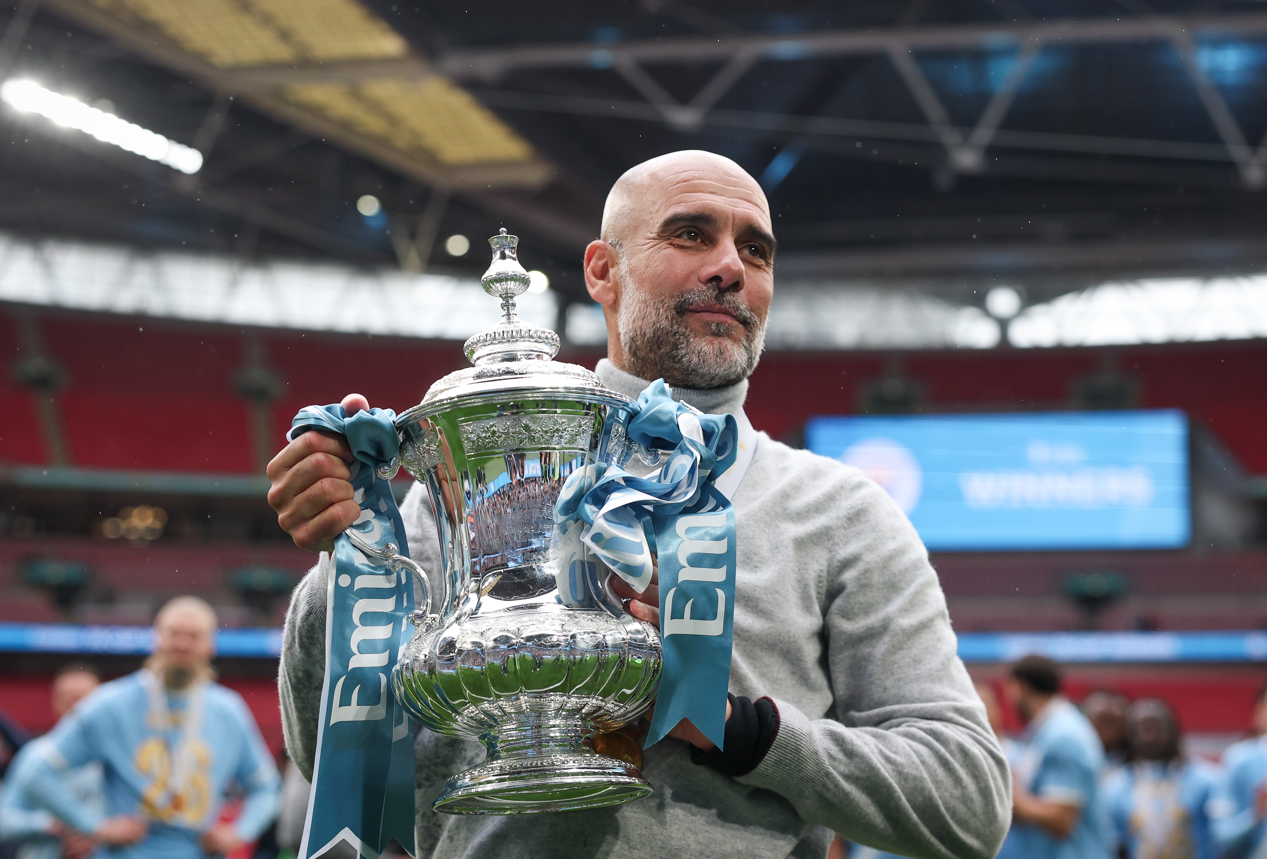 Guardiola won the FA Cup against Chelsea for his 19th trophy in charge of City