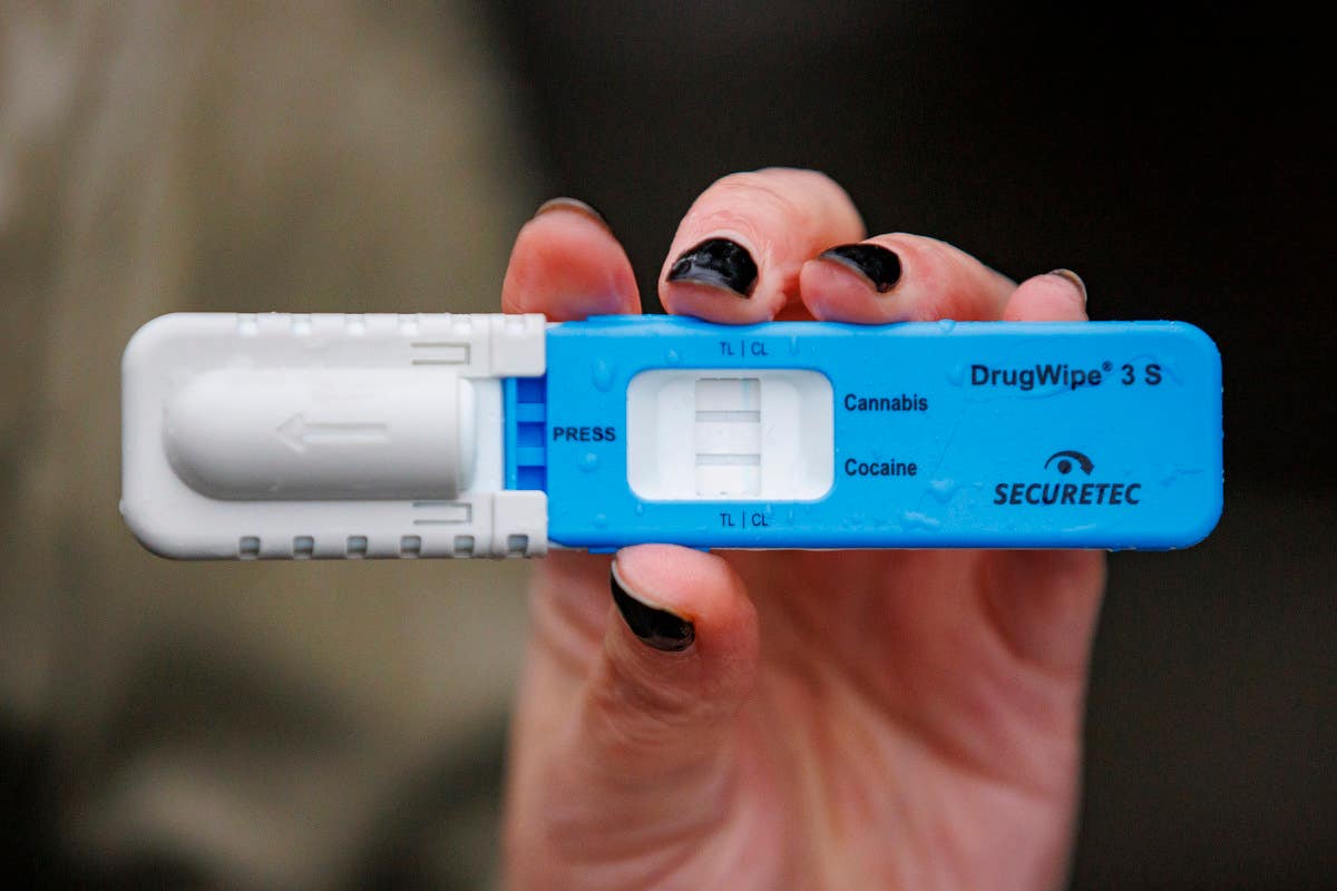 The RAC has previously called drug-driving an ‘under-the-radar issue.’ Pictured, a drug test used by police for suspects driving under the influence