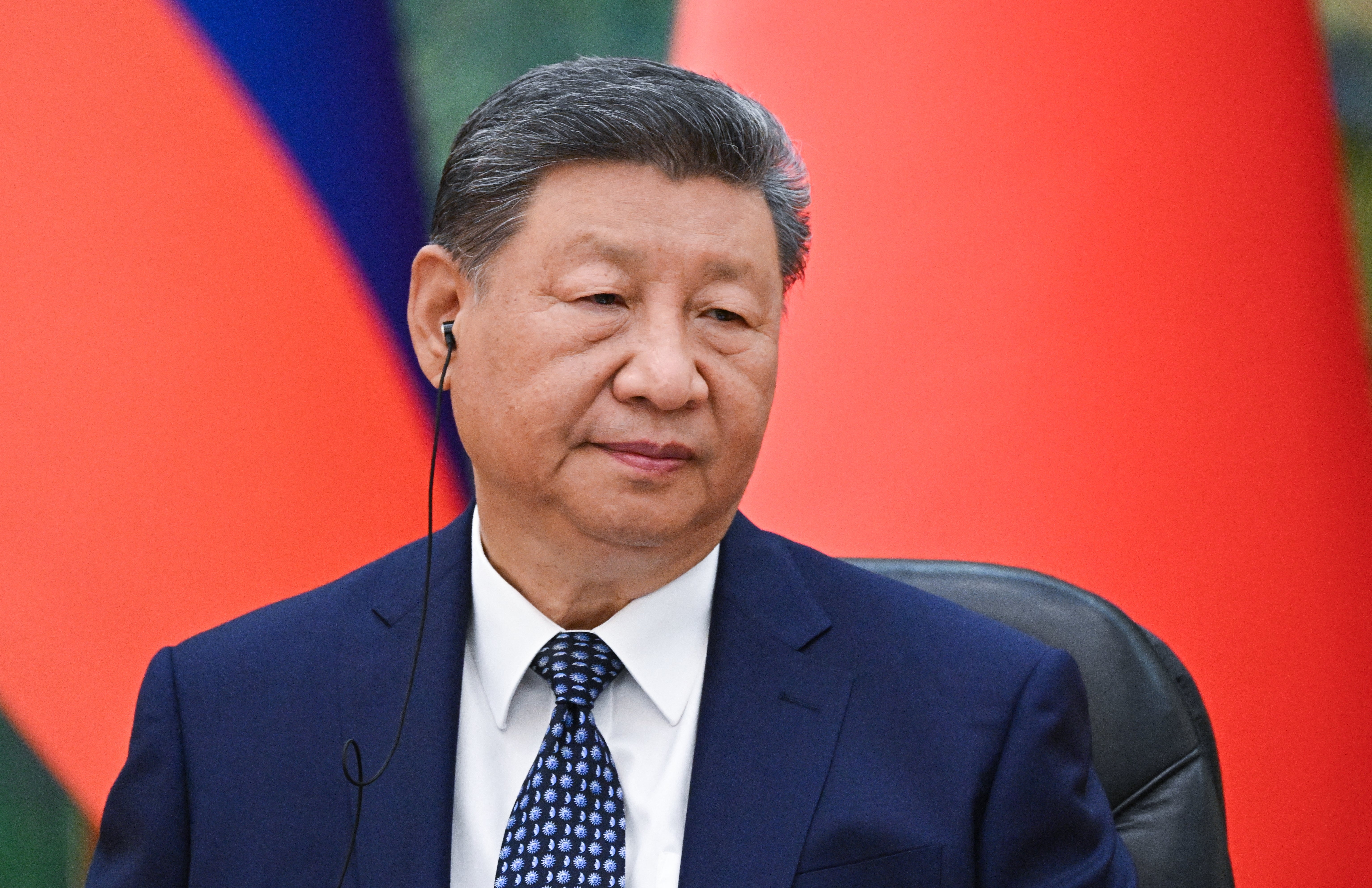 China's president Xi Jinping attends a meeting with Russia's president Vladimir Putin at The Great Hall of the People in Beijing