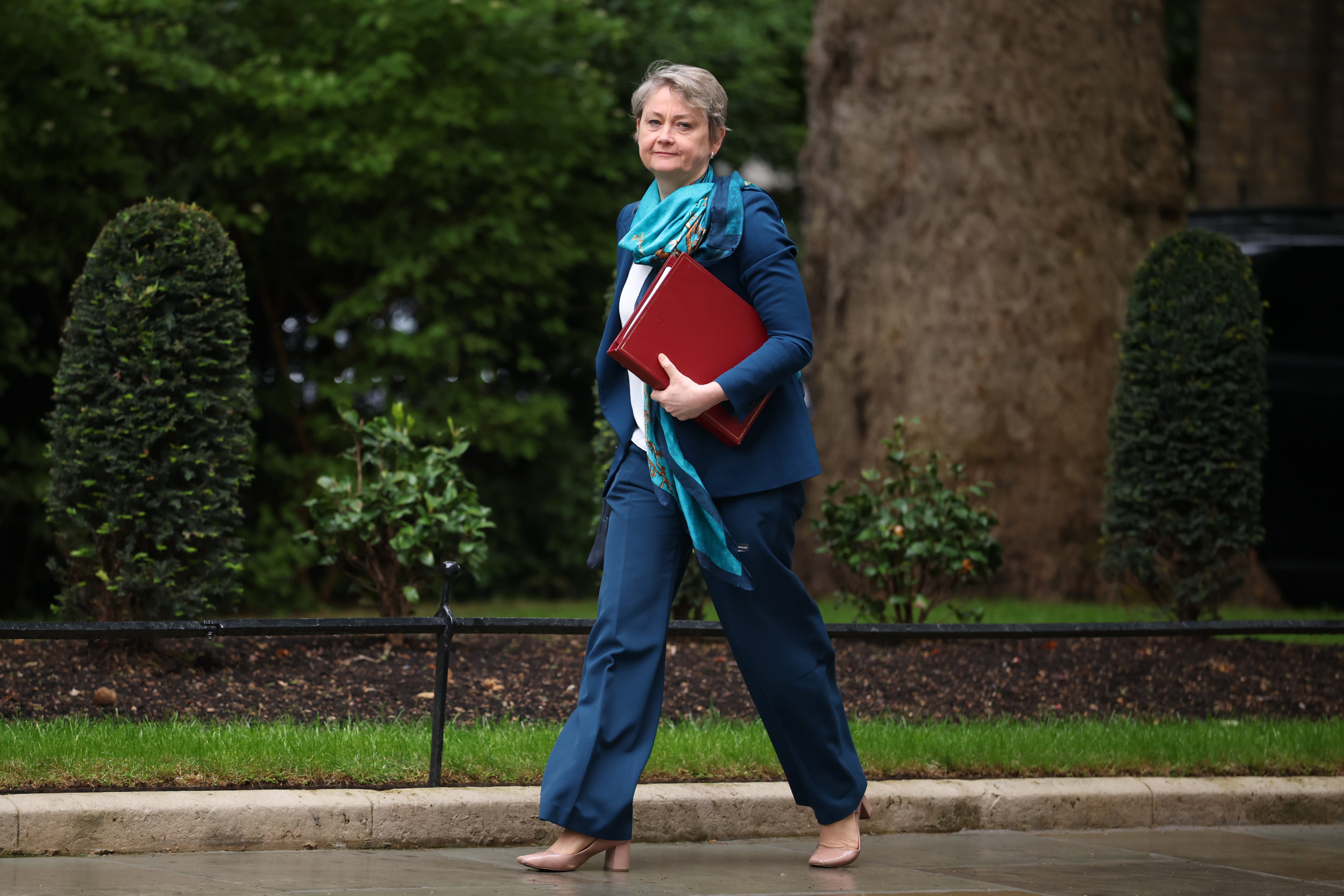 Foreign secretary Yvette Cooper pictured arriving ahead of the Cabinet meeting (Getty)