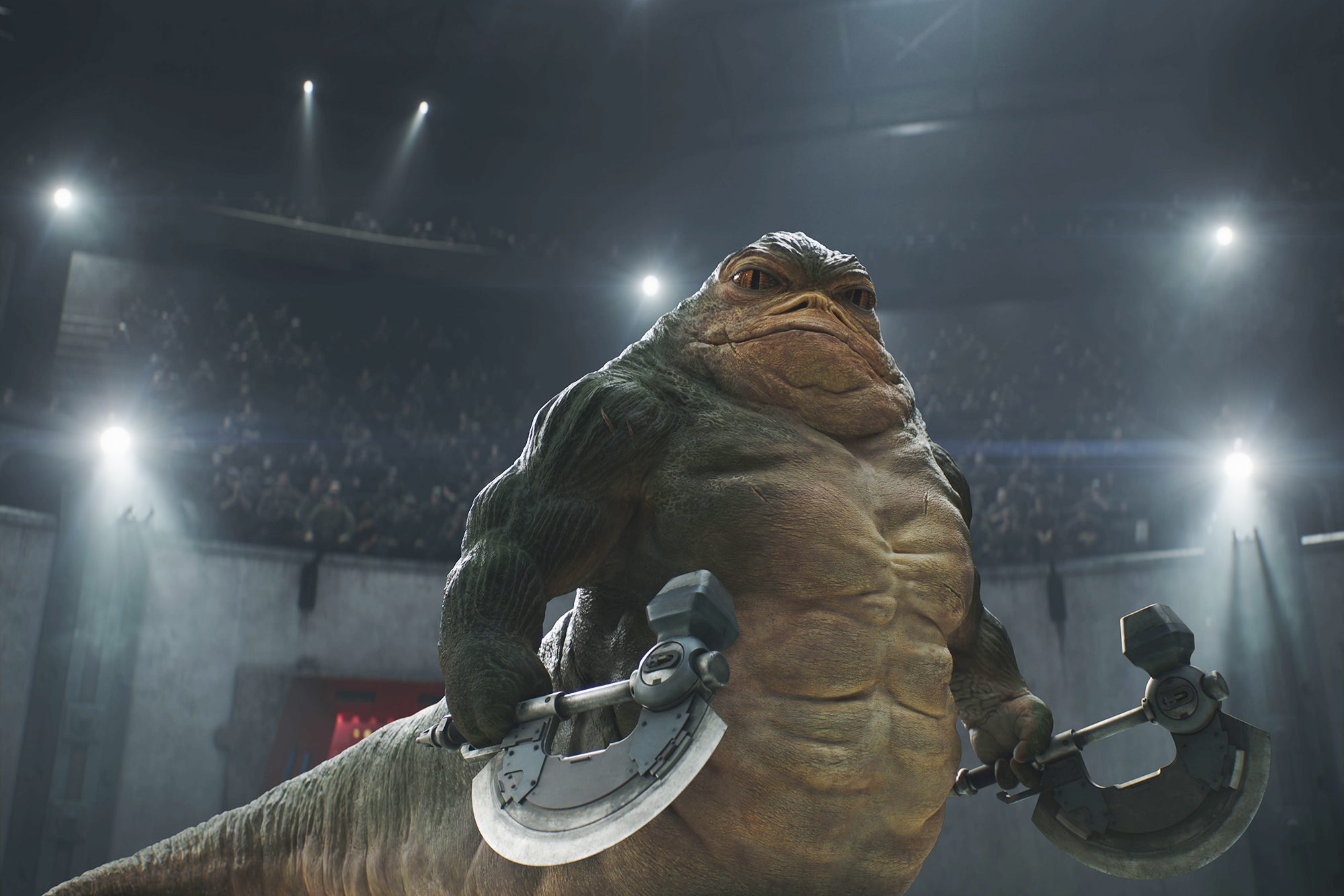 ’A looksmaxxed, gym bro space slug’: Rotta the Hutt, voiced by Jeremy Allen White (Disney)