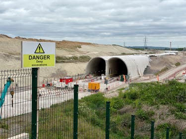 <p>Tunnel vision: Construction of HS2 near Wendover in Buckinghamshire</p>
