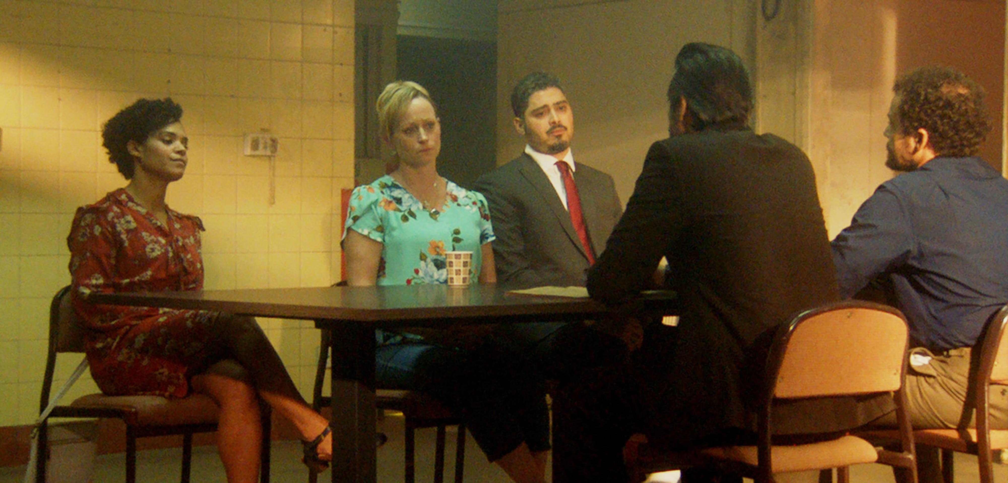 Bayston’s Kate McCann is interrogated alongside her lawyer (Carlos Agualusa) and a translator (Joana Borja)