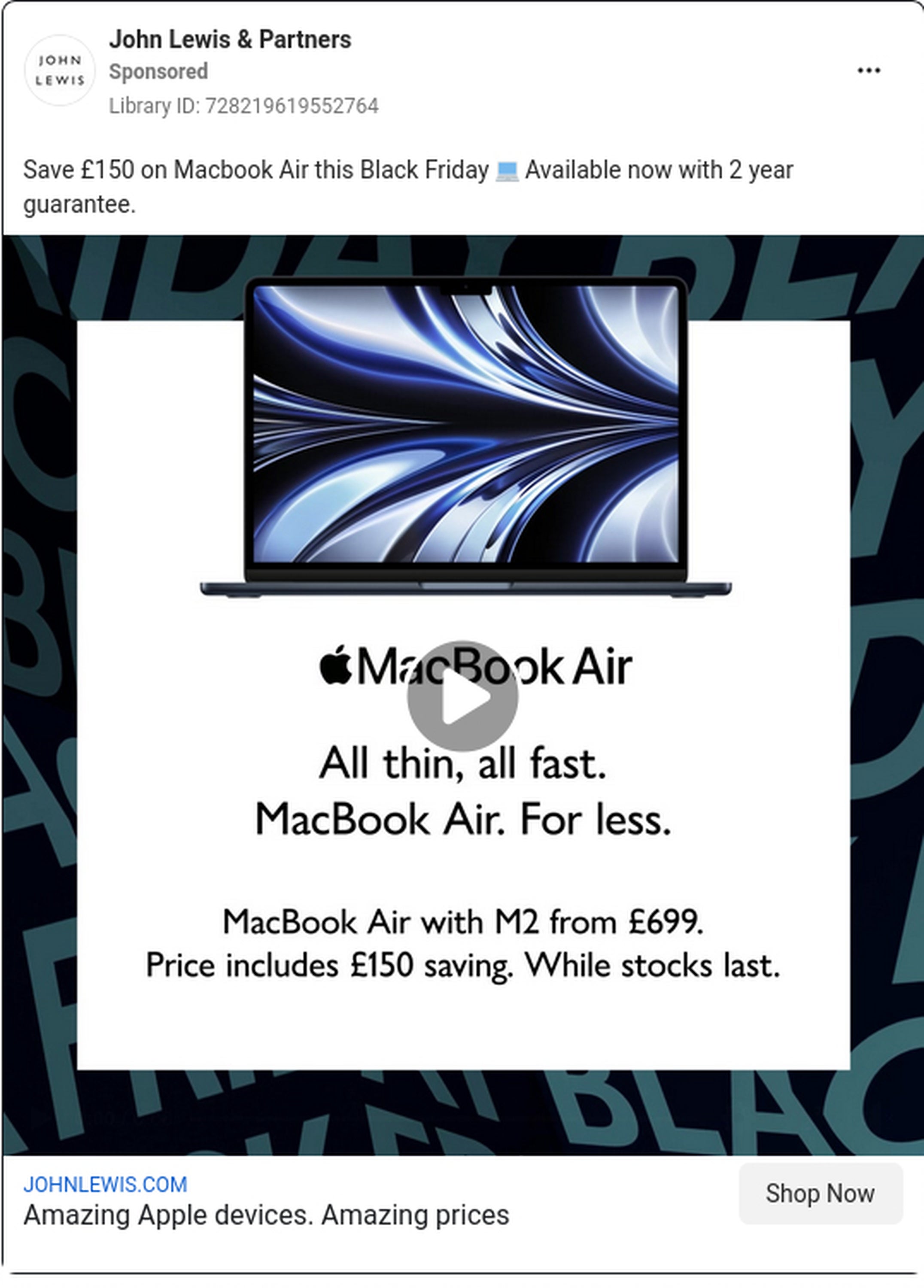 The Advertising Standards Authority (ASA) found two John Lewis ads for MacBook and ASUS laptops in the lead-up to Black Friday in November overstated the advertised price drops