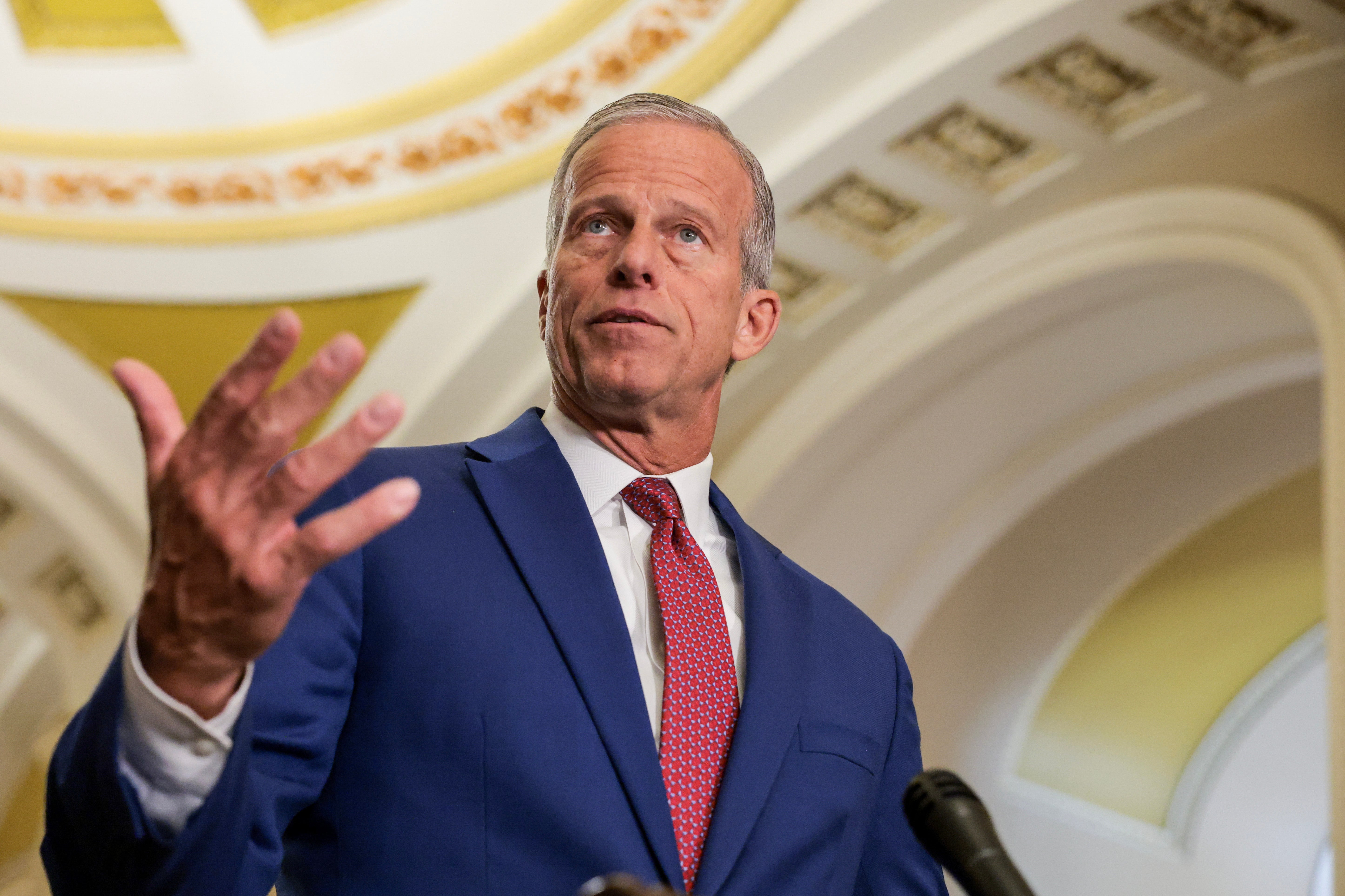Senate Majority Leader John Thune, (R-S.D.), said he was ‘not a big fan’ of the Department of Justice’s new ‘anti-weaponization fund.’ (AP Photo/J. Scott Applewhite)