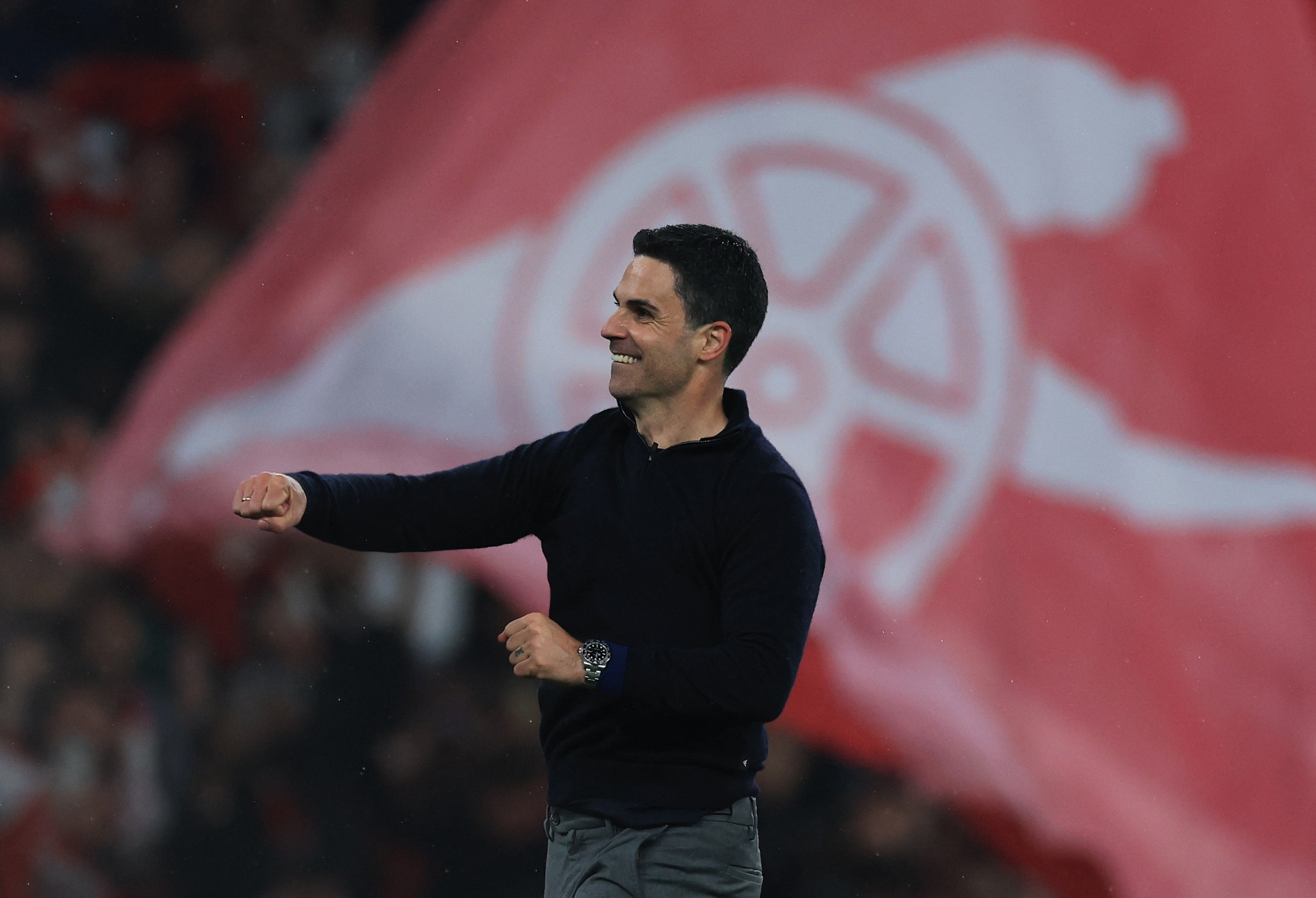Arsenal manager Mikel Arteta missed the moment of triumph