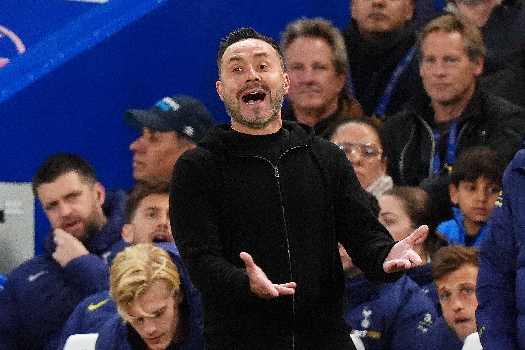 Roberto De Zerbi gestures on the touchline (Mike Egerton/PA) (PA Wire)