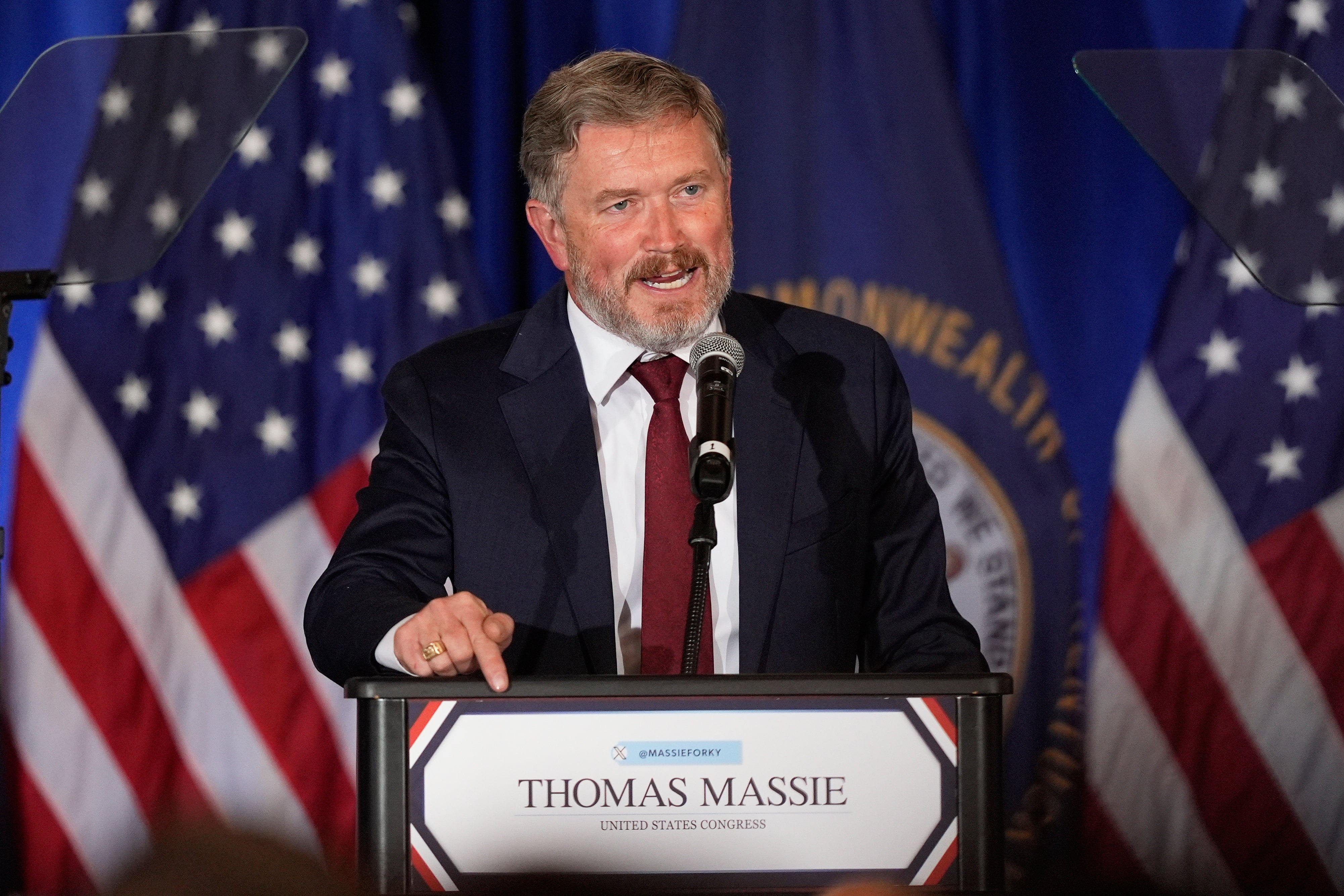 Massie applauded his staff and supporters in his concession speech for running a ‘clean race’ and refusing to resort to ‘dirty tricks’ (AP)
