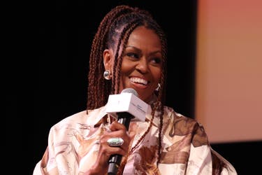<p>File. Michelle Obama speaks at Martha's Vineyard Performing Arts Center in Massachusetts on 9 August 2025 </p>