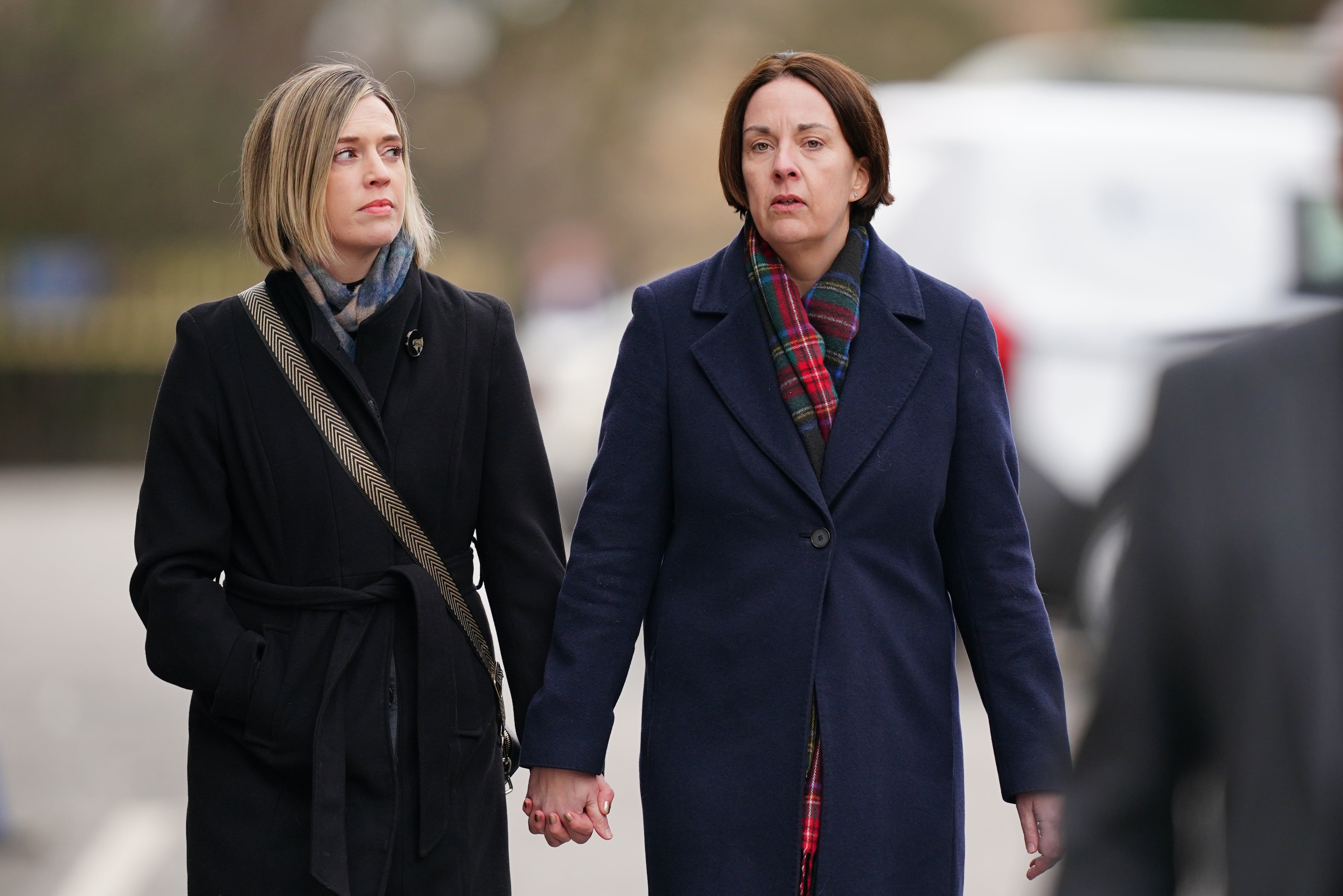 Ms Gilruth with her wife, former Scottish Labour leader Kezia Dugdale. (Jane Barlow/PA)