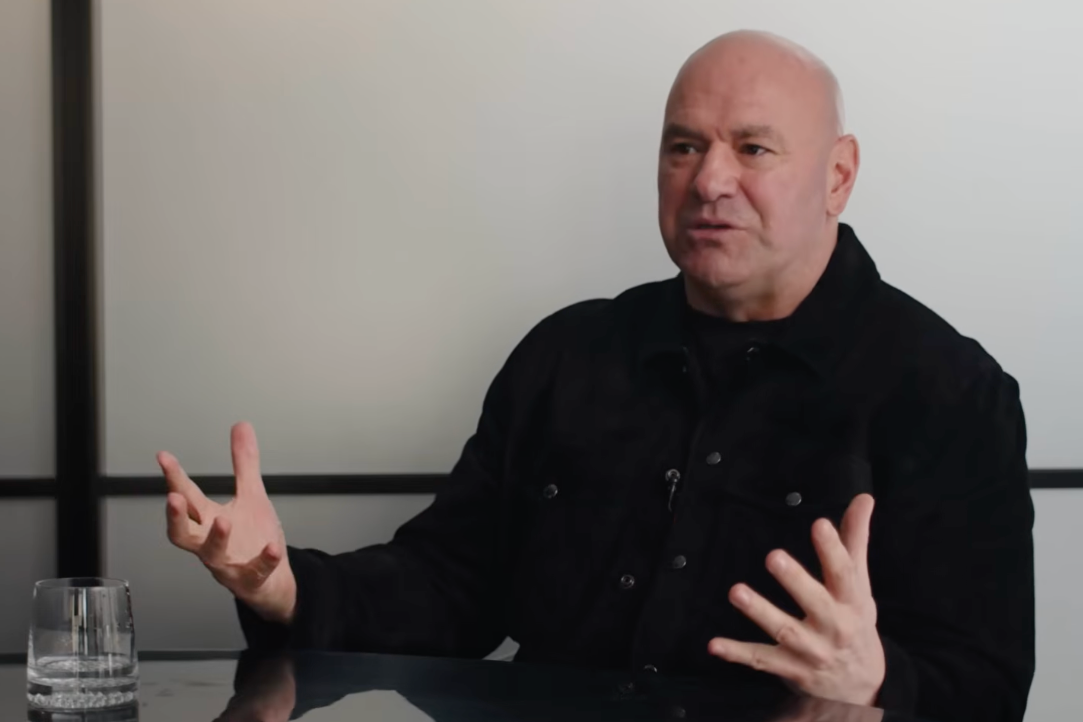 Dana White complained about the prevalence of gnats at a recent White House Rose Garden event he recently attended, worrying that it could impact the lighting at his upcoming UFC spectacular (Boardroom/YouTube)