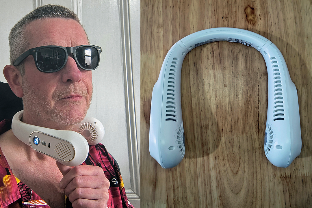This neck fan provides decent chilling on a budget (Stuart Pritchard/The Independent)