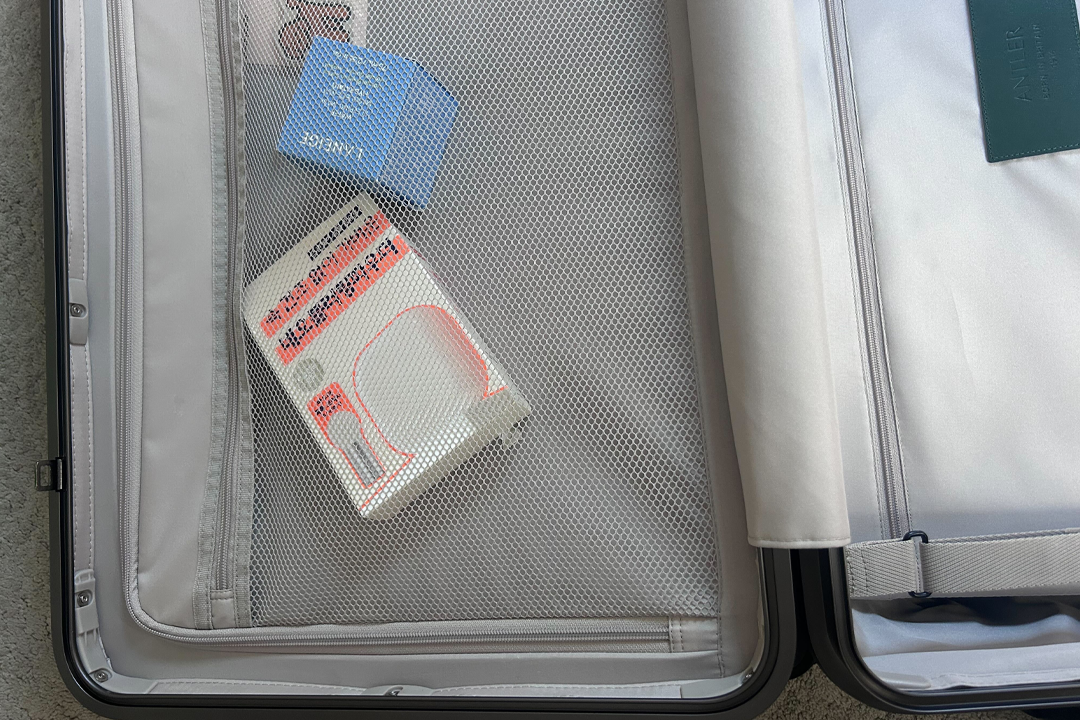 The zippable compartment boasts a sheer pocket (Hayley Spencer)