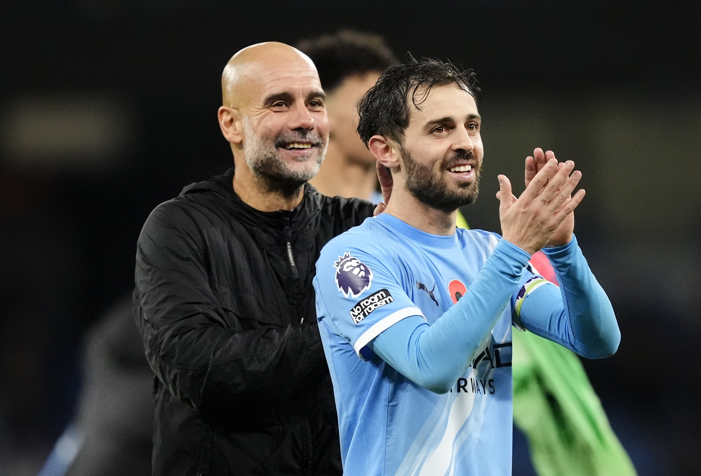 Bernardo Silva (right) says Pep Guardiola had long been an inspiration before he signed for City (Nick Potts/PA) (PA Archive)