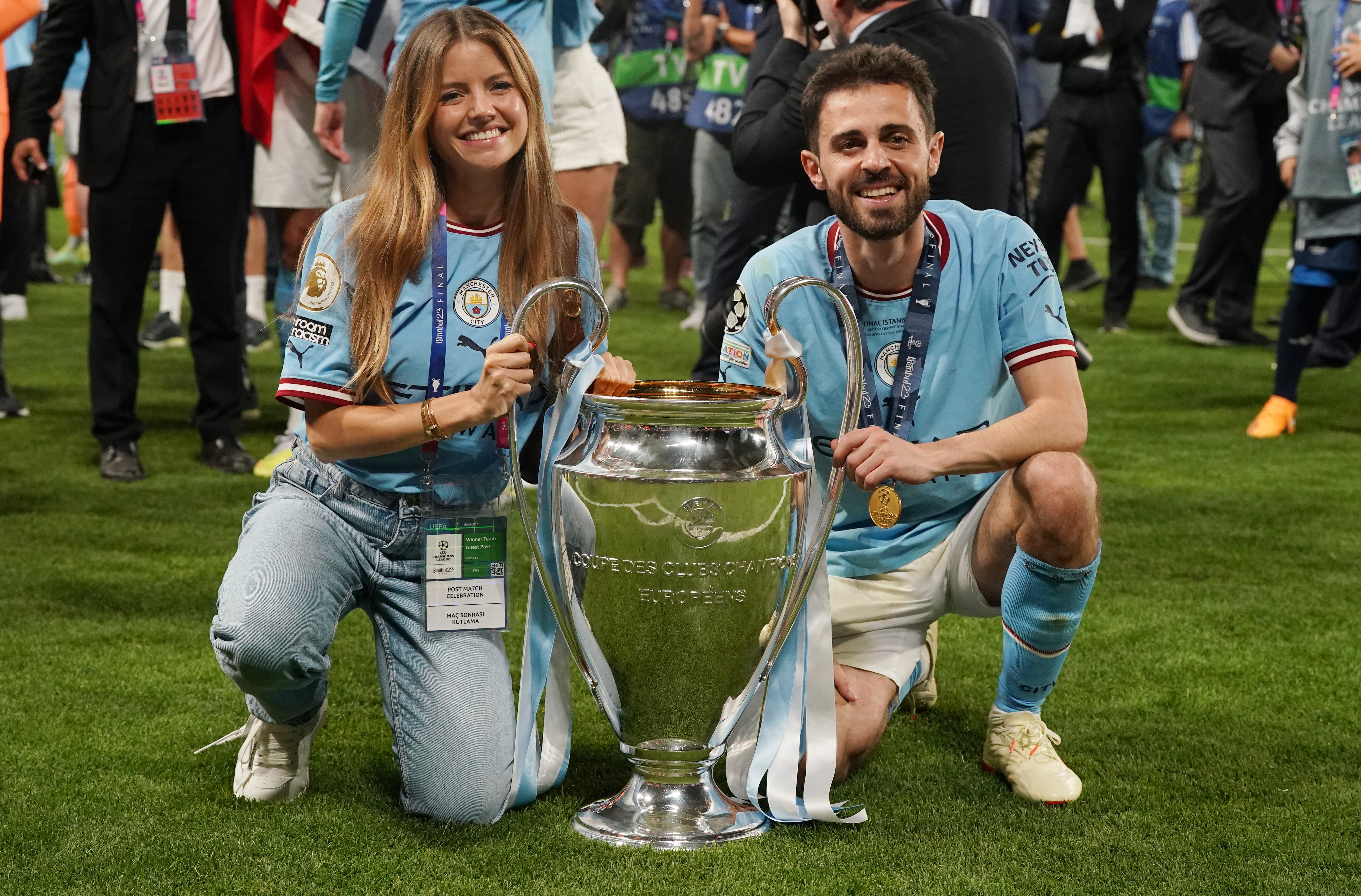 Bernardo Silva (pictured with wife Ines) feels City should have won more Champions League titles (Nick Potts/PA) (PA Archive)