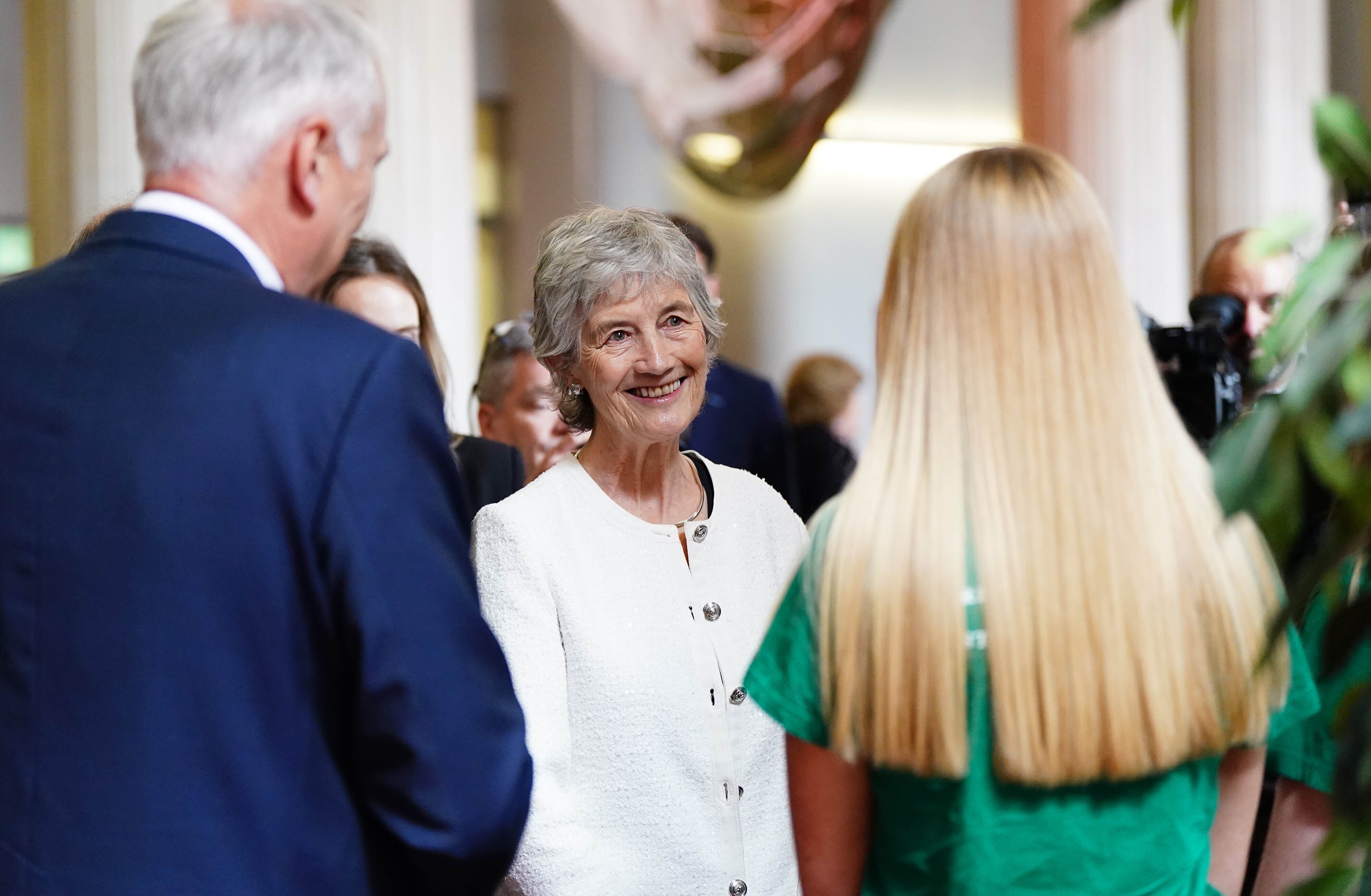 Irish President Catherine Connolly meeting students at Leeds University (Jacob King/PA) (PA Wire)