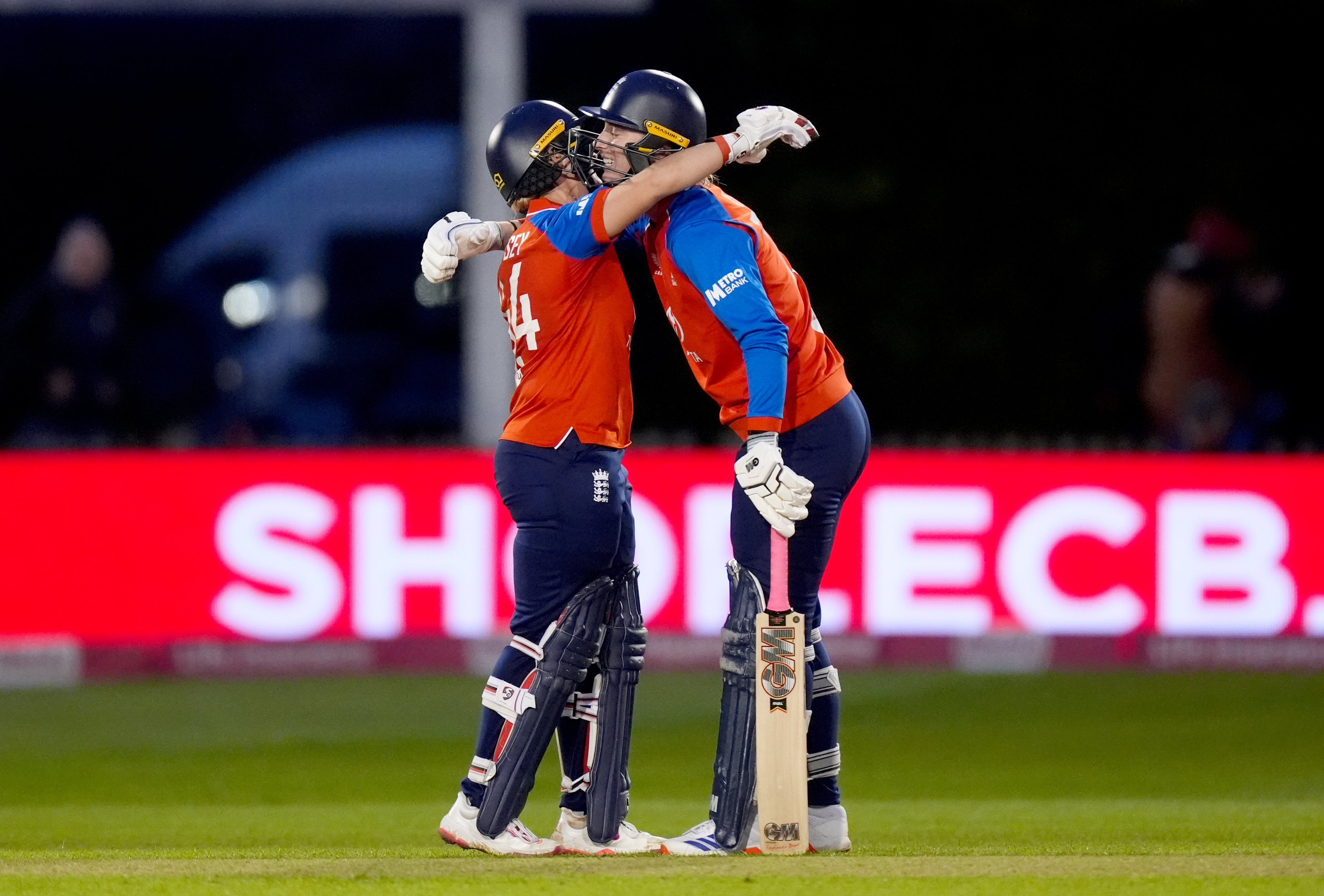Alice Capsey and Freya Kemp celebrate victory (Mike Egerton/PA)