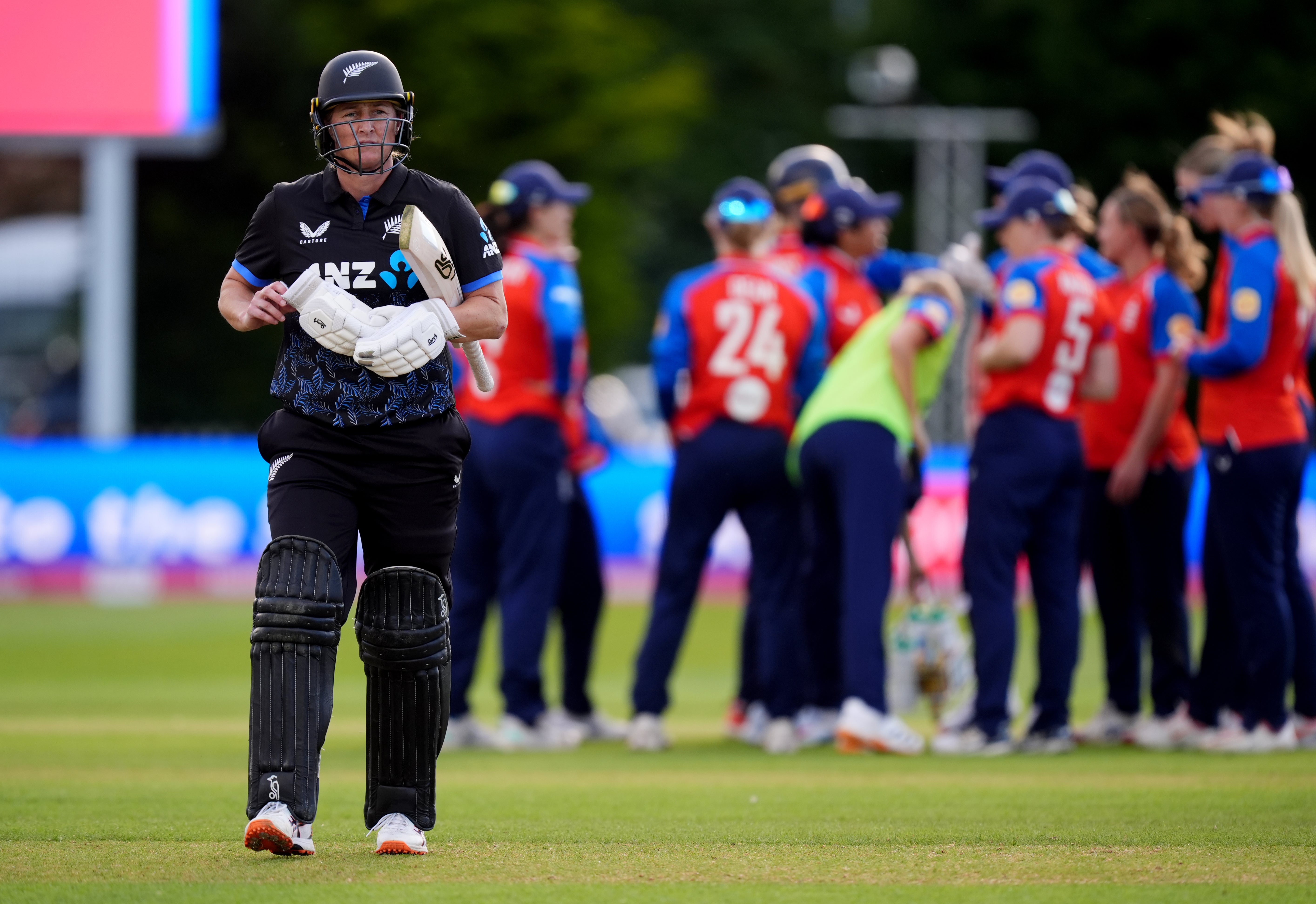 Sophie Devine walks off after being bowled by Dani Gibson (Mike Egerton/PA)