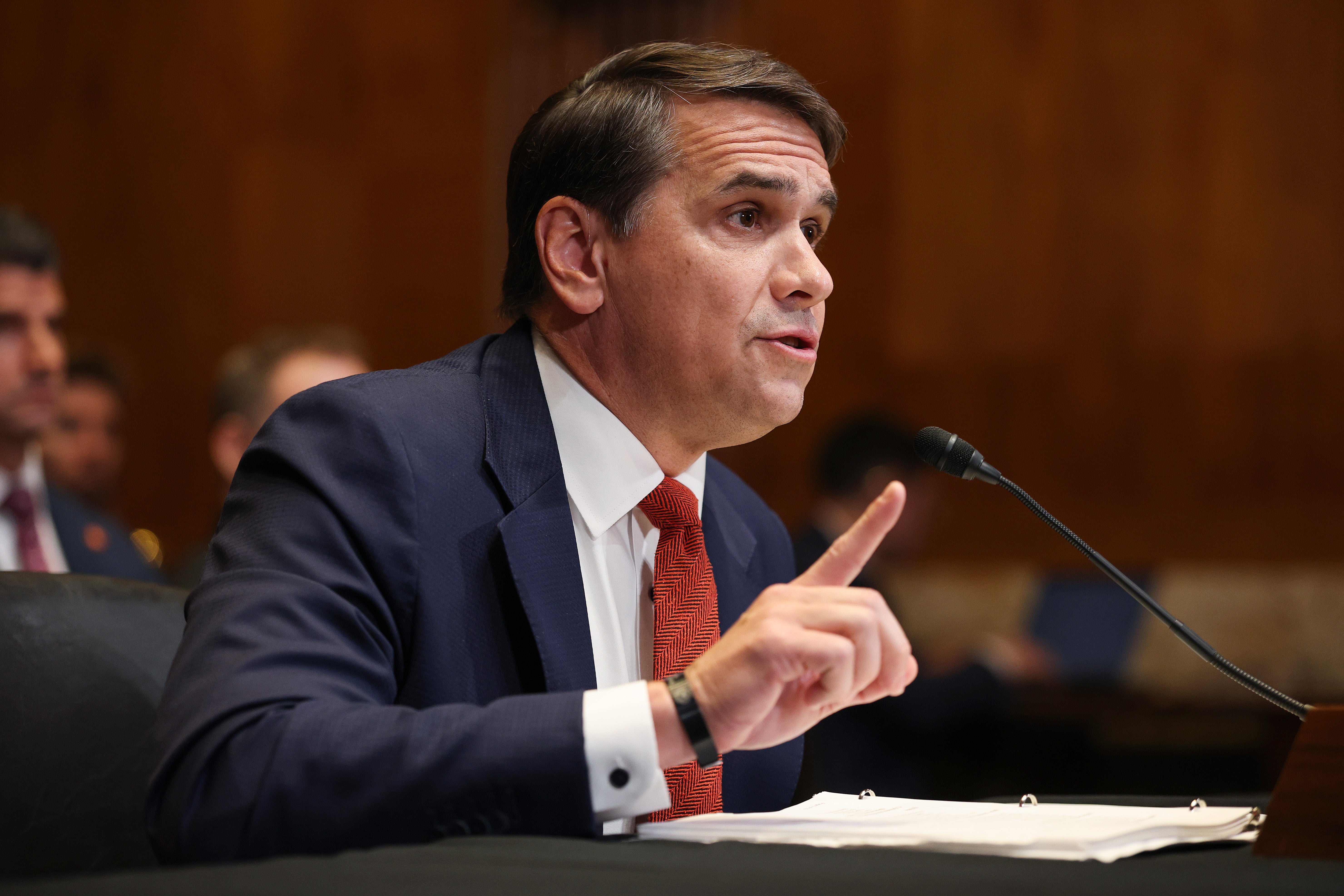 Acting Attorney General Todd Blanche will appoint the five-member board that will determine how much any ‘victim’ of government ‘weaponization’ will receive from the $1.8 billion pot (Getty)