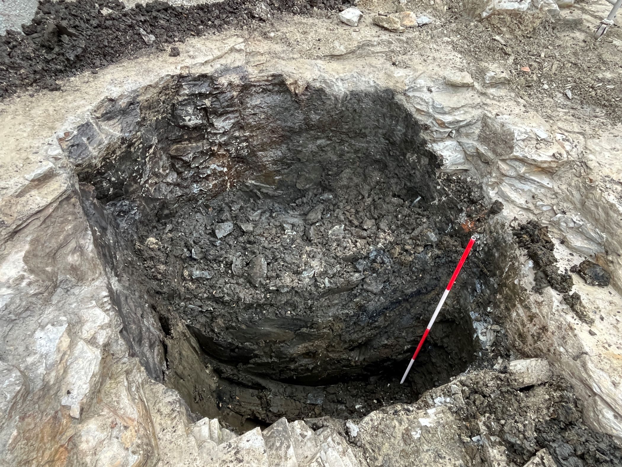 Medieval latrine, half dug up