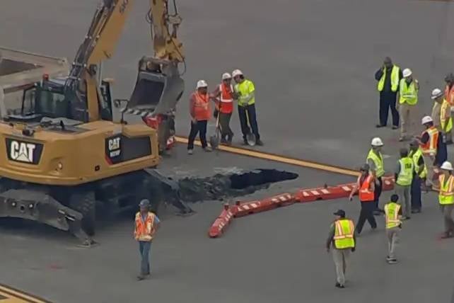 Sinkhole forces canceled flights and delays at one of New York’s biggest airports as runway is shut down – UK Times