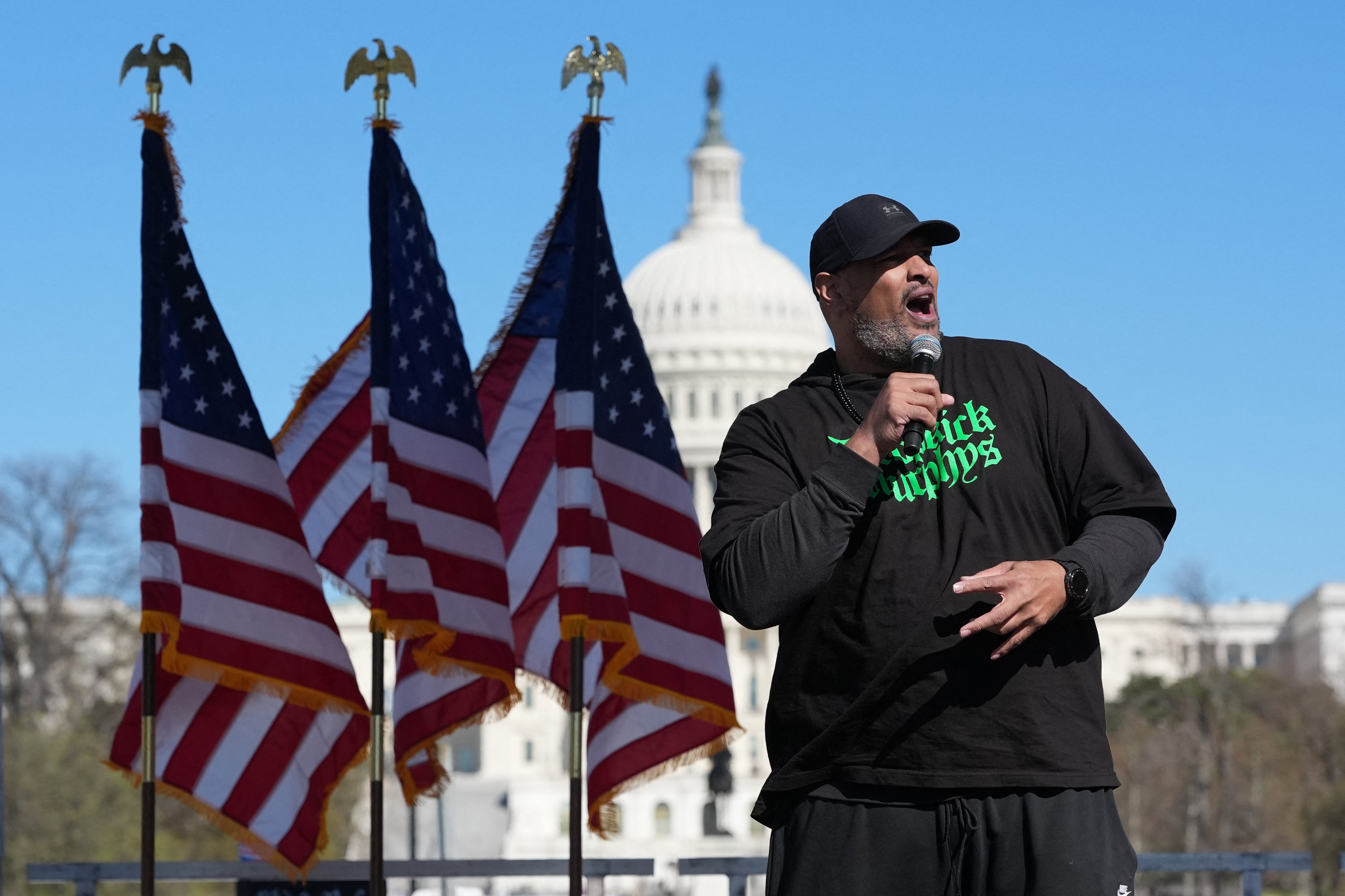 Retired Capitol Police officer Harry Dunn is among the first plaintiffs suing to block the newly created fund, arguing that the administration is illegally subverting Congress and violating the 14th Amendment’s prohibition against funding insurrectionists (AFP/Getty)