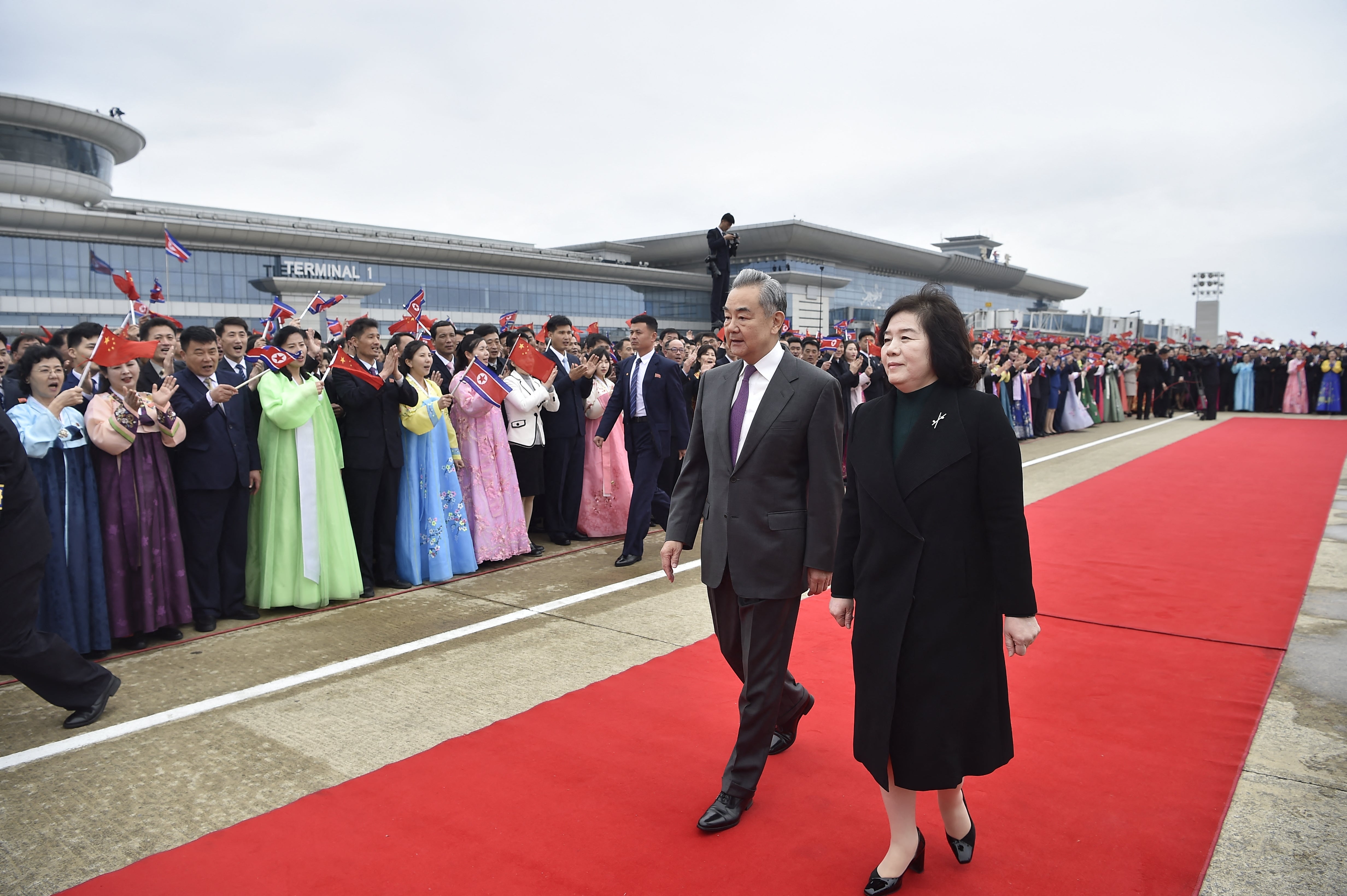 Chinese foreign minister Wang Yi received a red carpet welcome in North Korea in April (AFP/Getty)