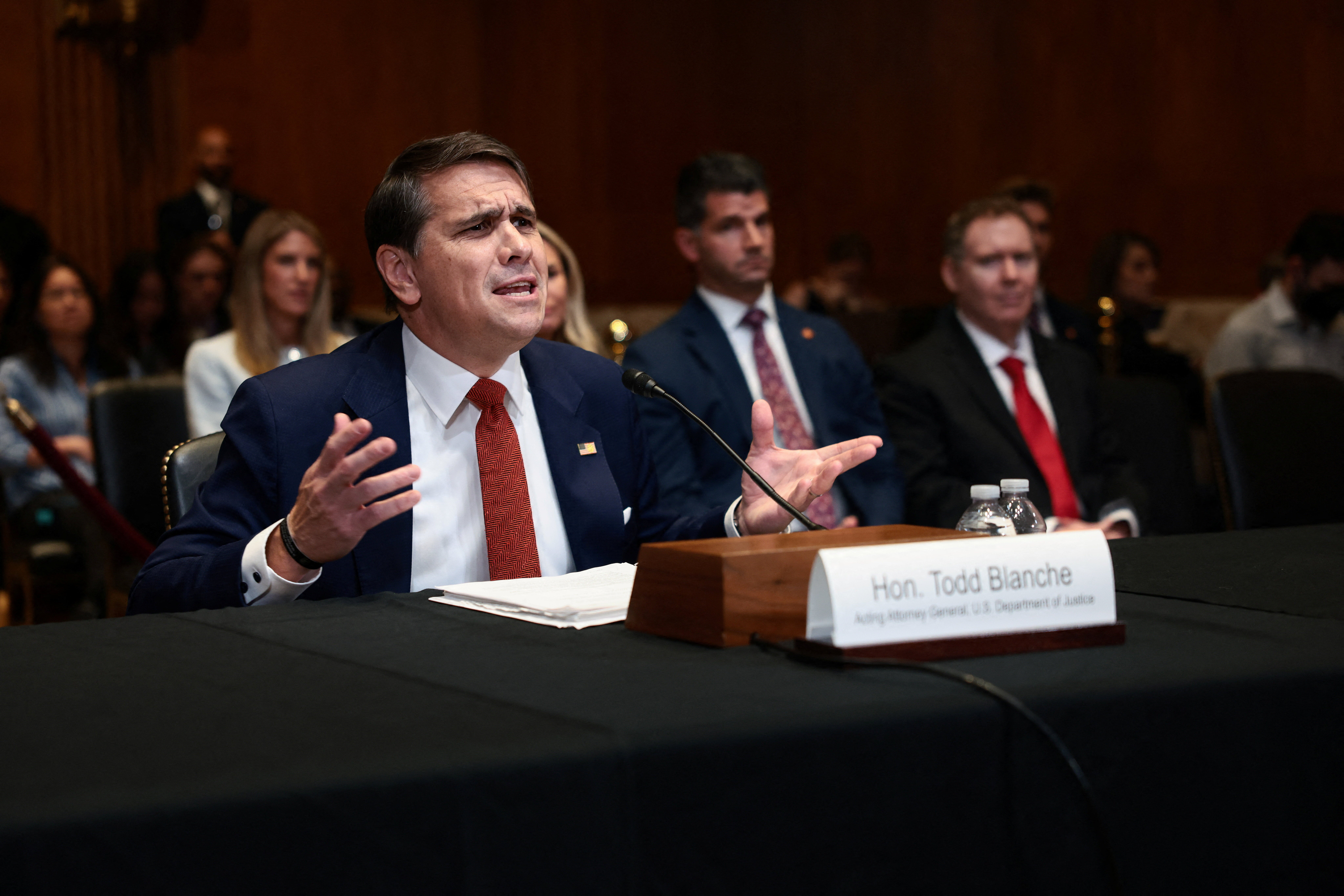 Todd Blanche testifies before the Senate budget panel on Capitol Hill