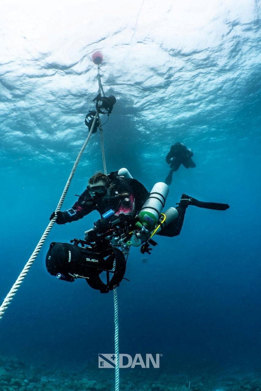 A diver from Finland takes part in a recovery operation for last two bodies of Italian scuba divers