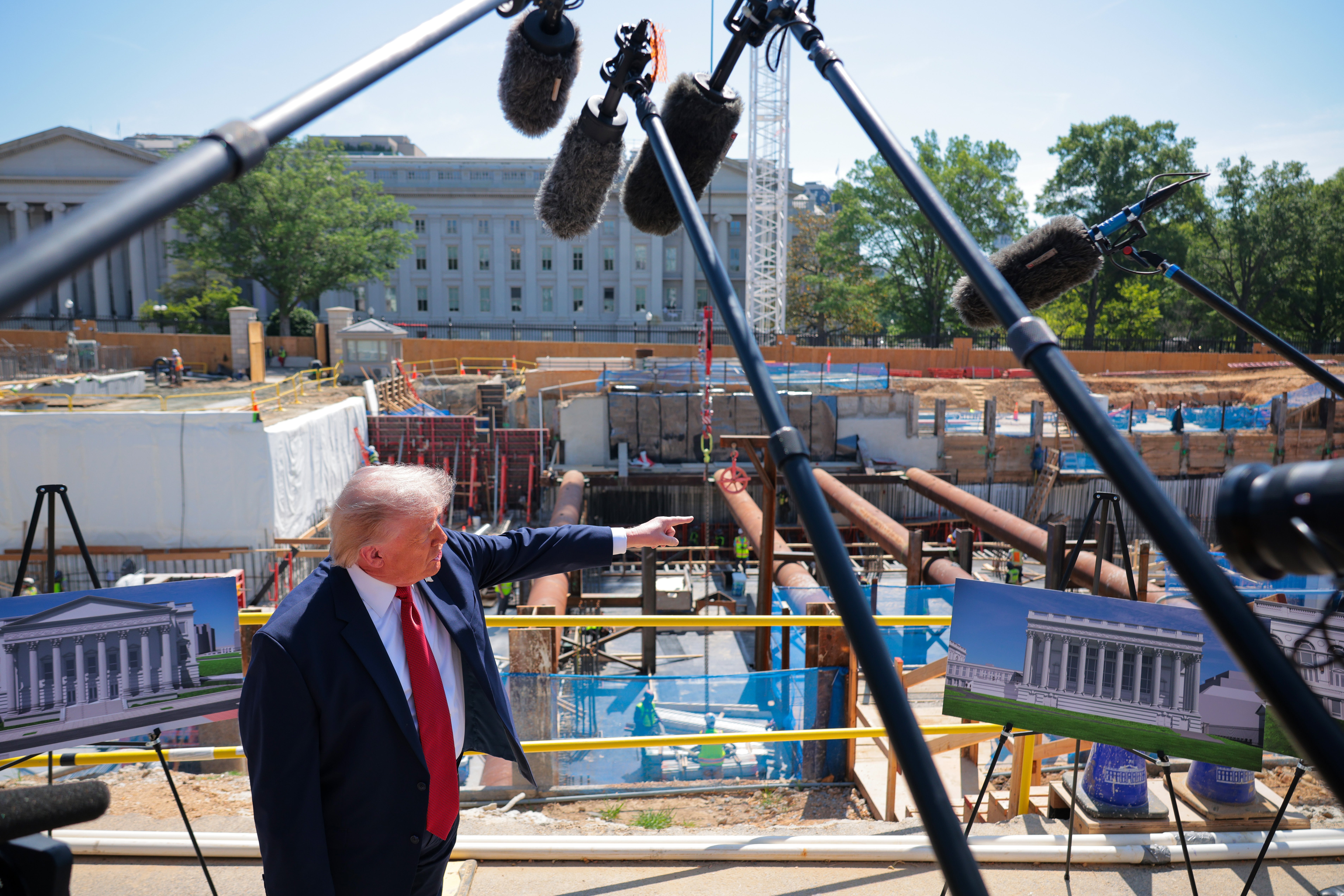 On Tuesday, Trump touted the progress being made on his White House ballroom after the Senate ditched a measure to provide $1 billion in security funds for the space