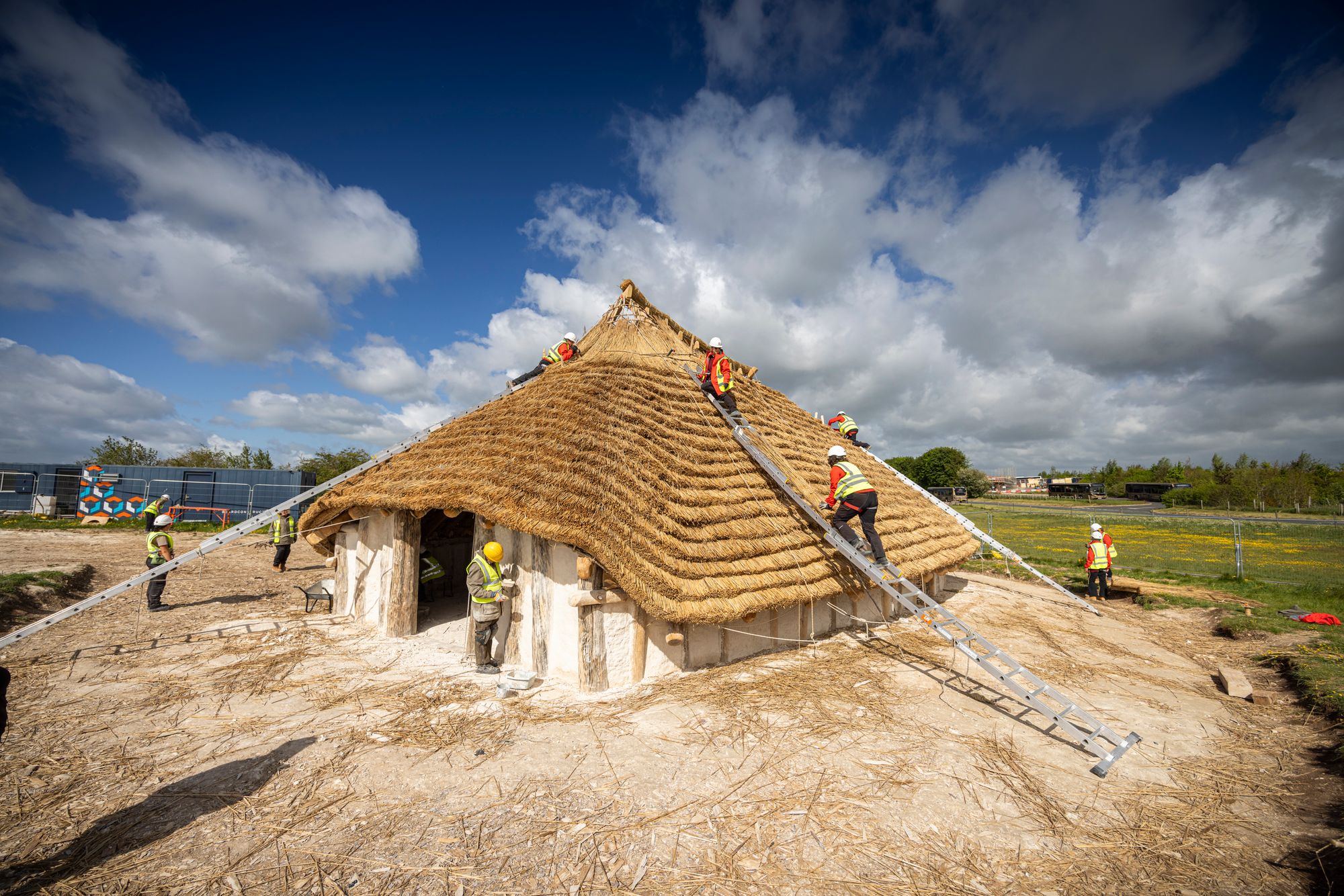 The hall has been built by a team of English Heritage volunteers using historically authentic methods and locally sourced materials