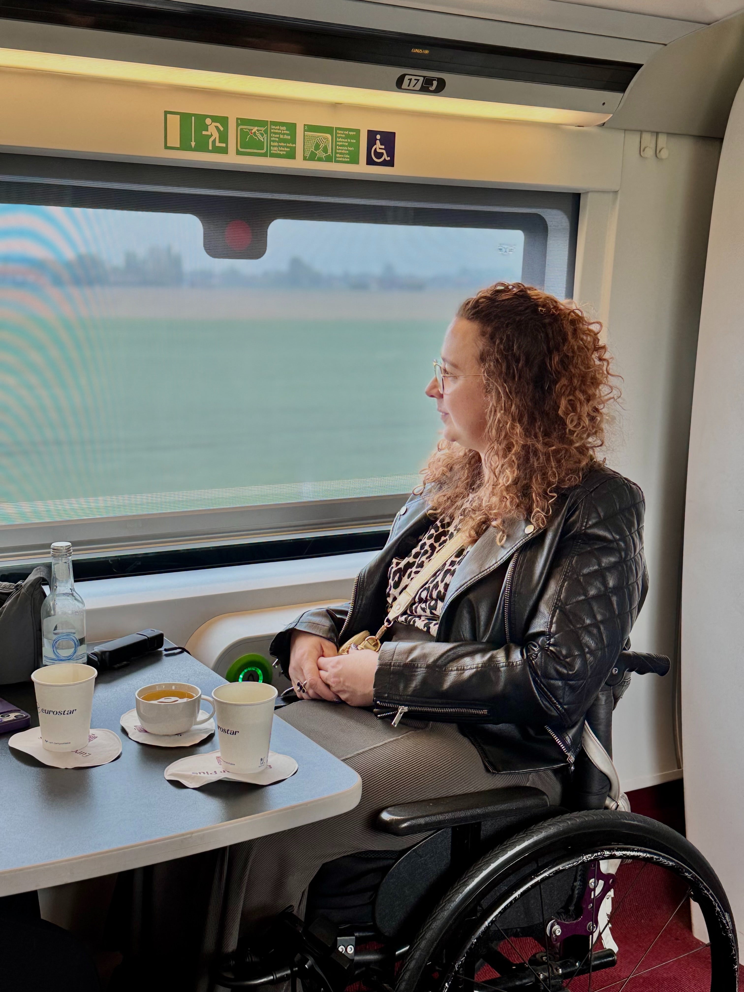 The wheelchair space on board the train is well-designed