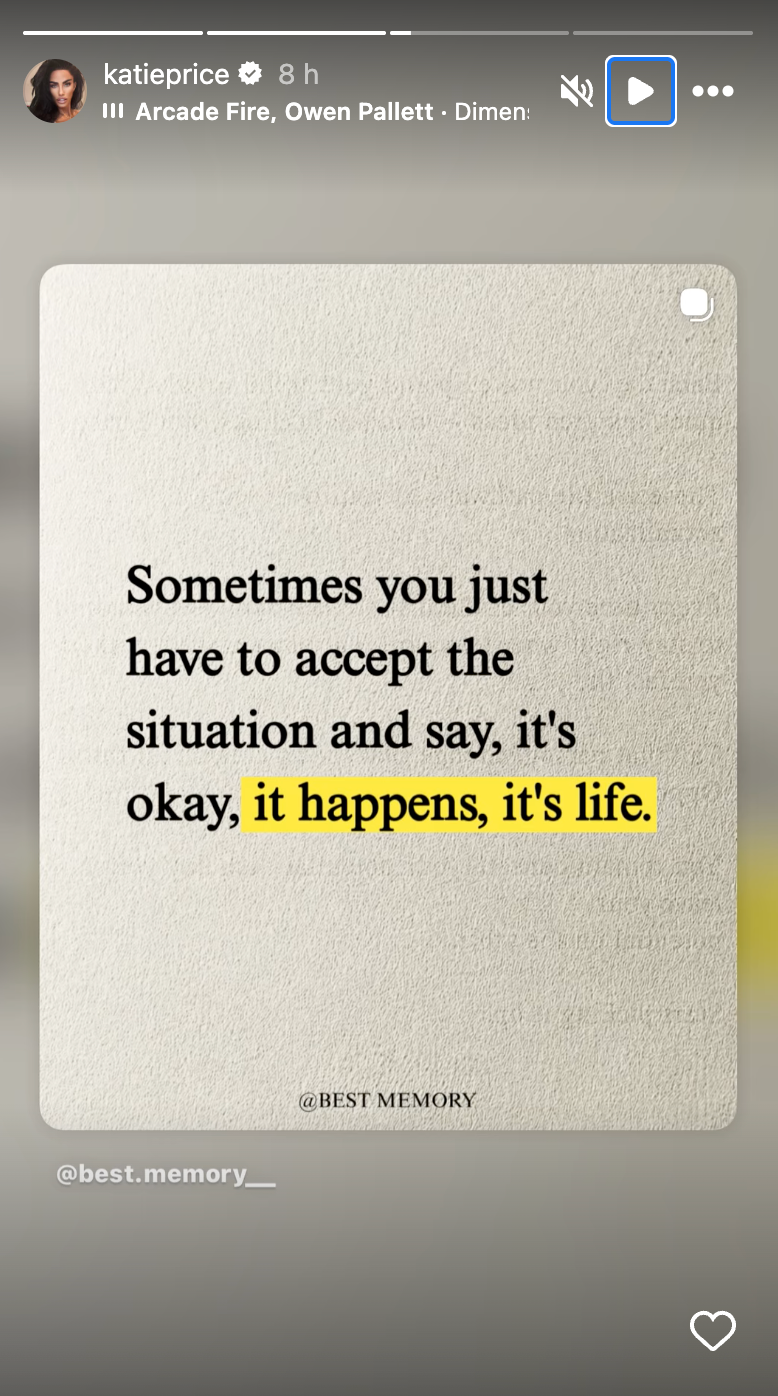 Katie Price on her Instagram Stories (Instagram: @katieprice)