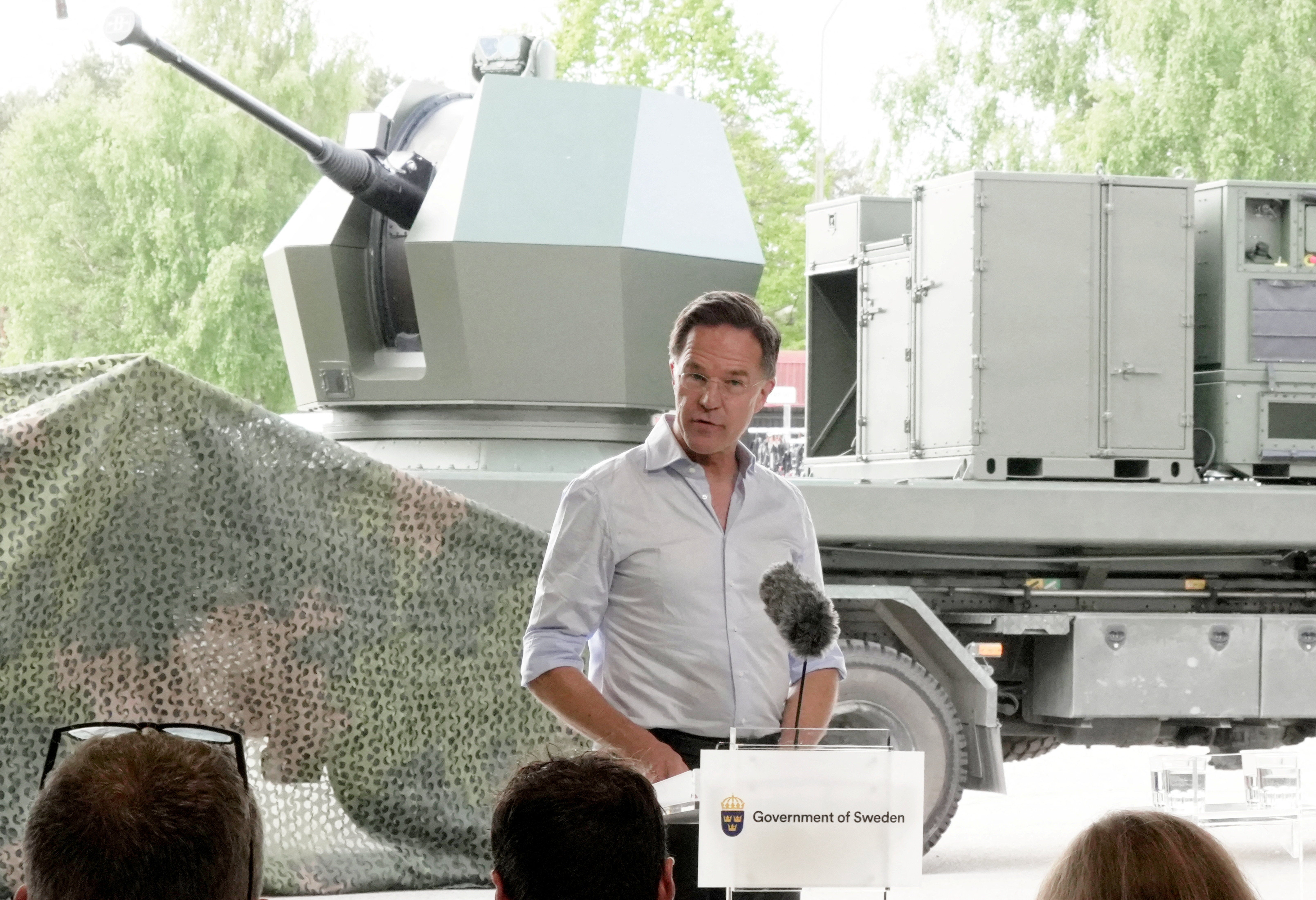 Nato secretary general Mark Rutte speaks at a press conference in Revinge, Sweden (Reuters)