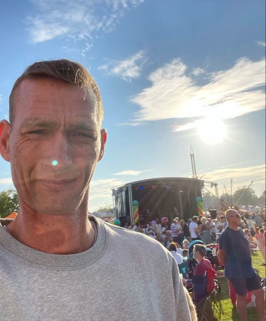 Grant Greening-Steer at a festival