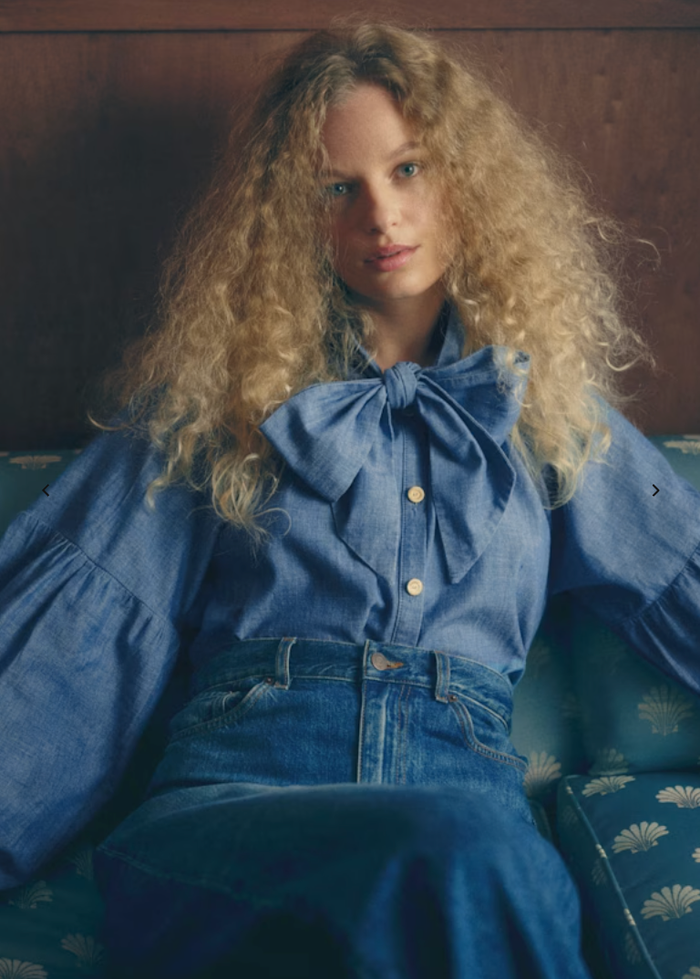 All tied up: Sézane’s pussy-bow-blouse will instantly add an element of play to your wardrobe