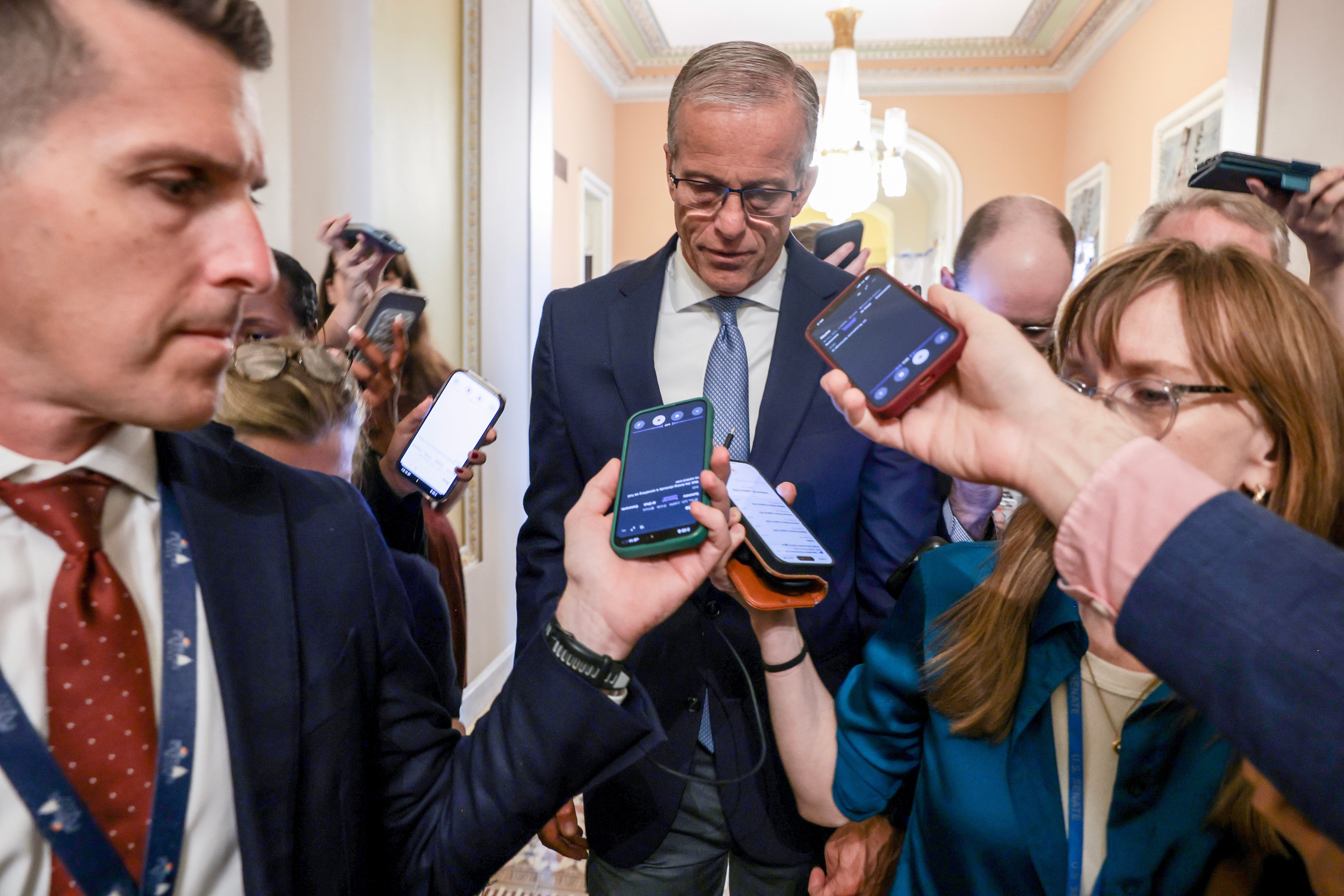 Senate Majority Leader John Thune finds himself locked in a duel with the White House over funding for a DOJ 'slush fund'