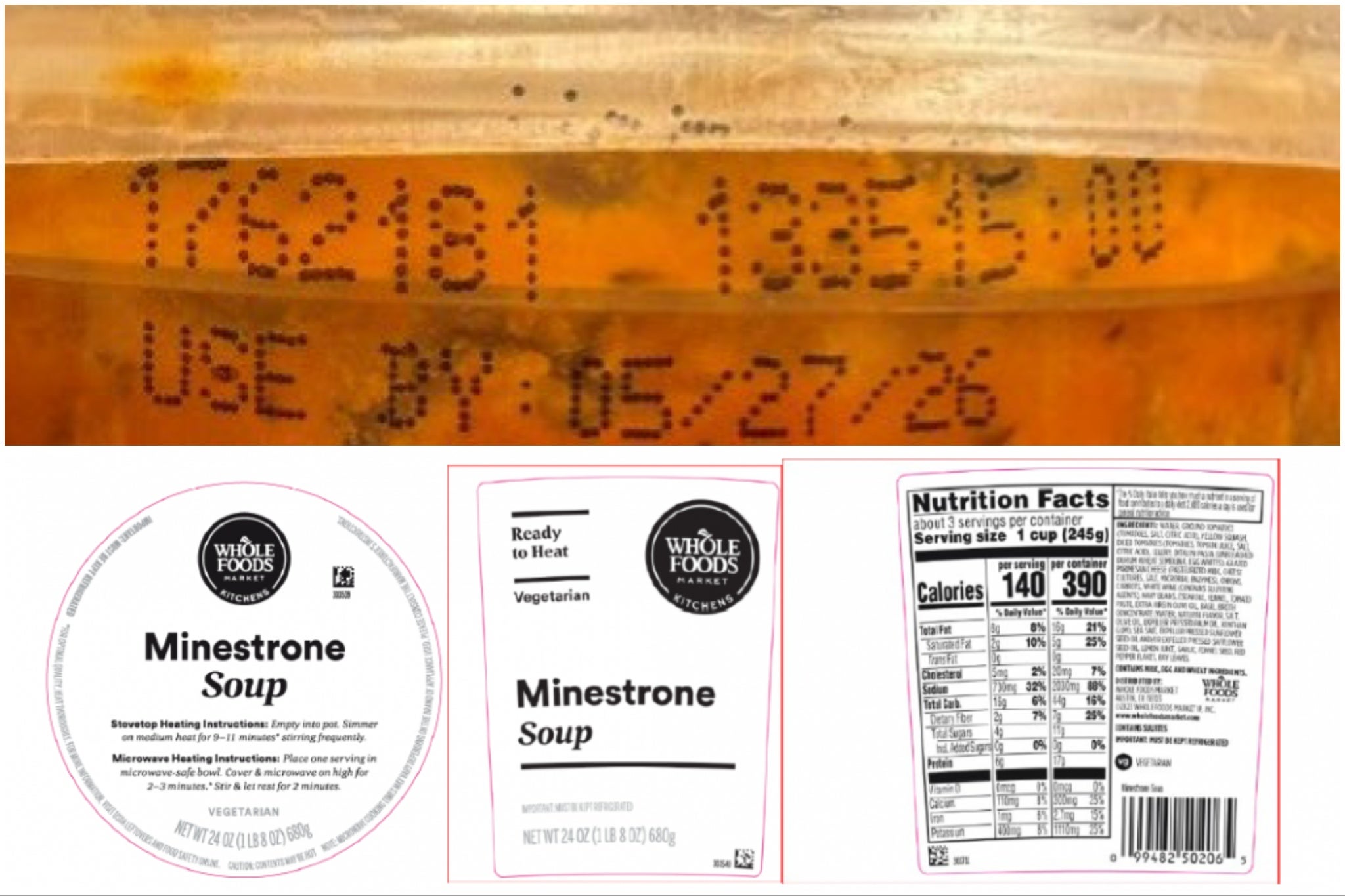 Whole Foods Market Kitchen Minestrone Soup has been recalled in 17 states over the risk of a 'life-threatening' allergen (FDA)