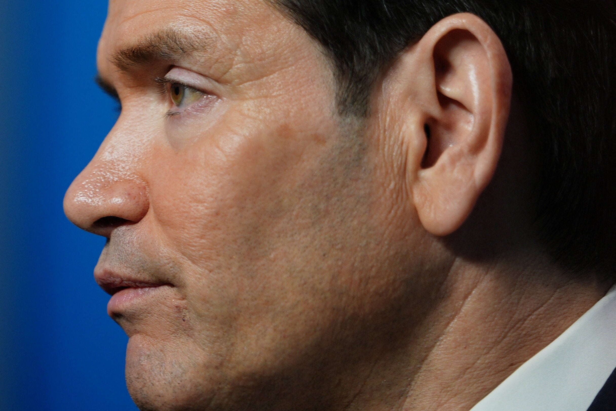 United States Secretary of State Marco Rubio speaks with journalists during a meeting of NATO foreign ministers in Helsingborg (Reuters)