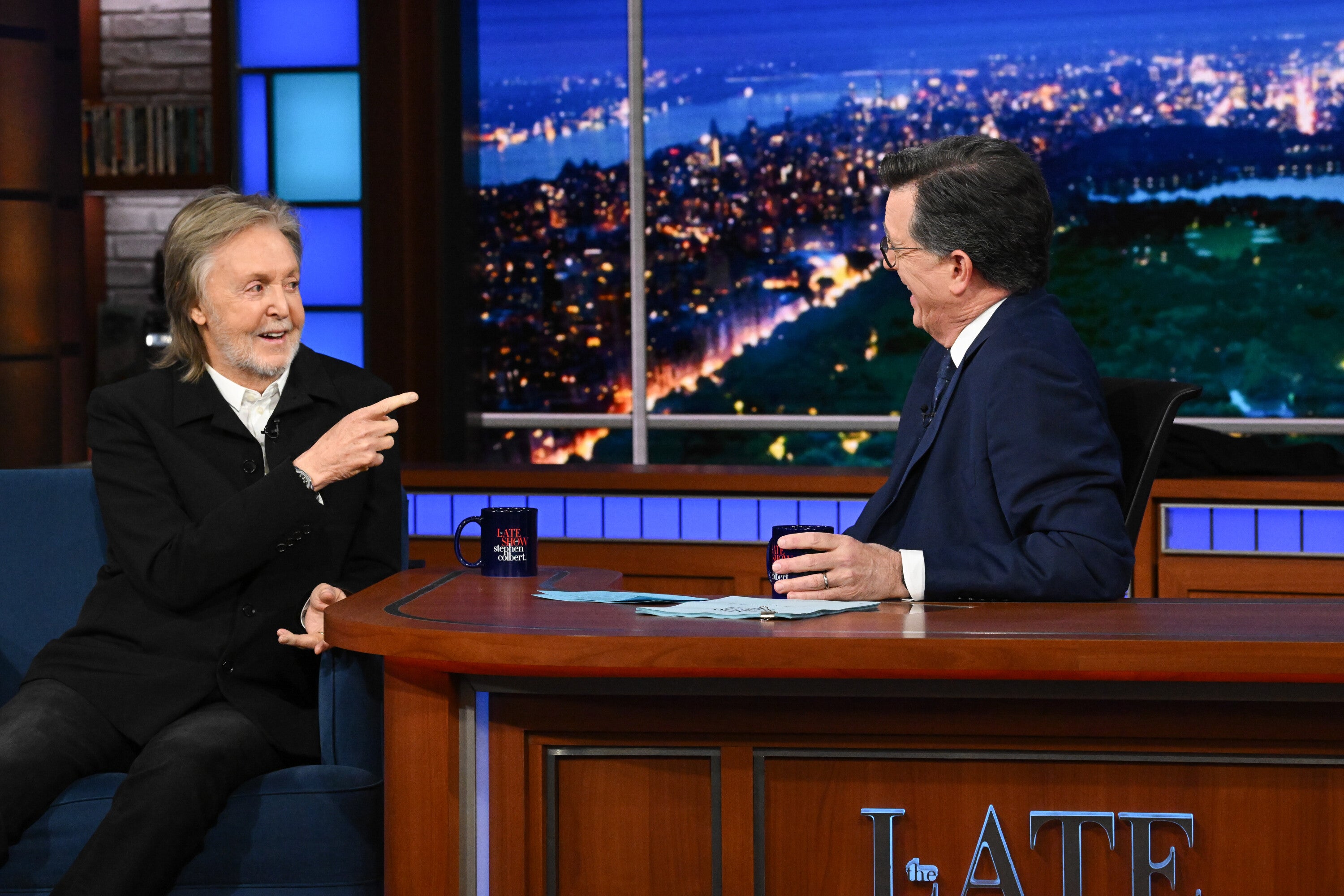 Paul McCartney talking to Stephen Colbert on the final episode of 'The Late Show' (Scott Kowalchyk /CBS)