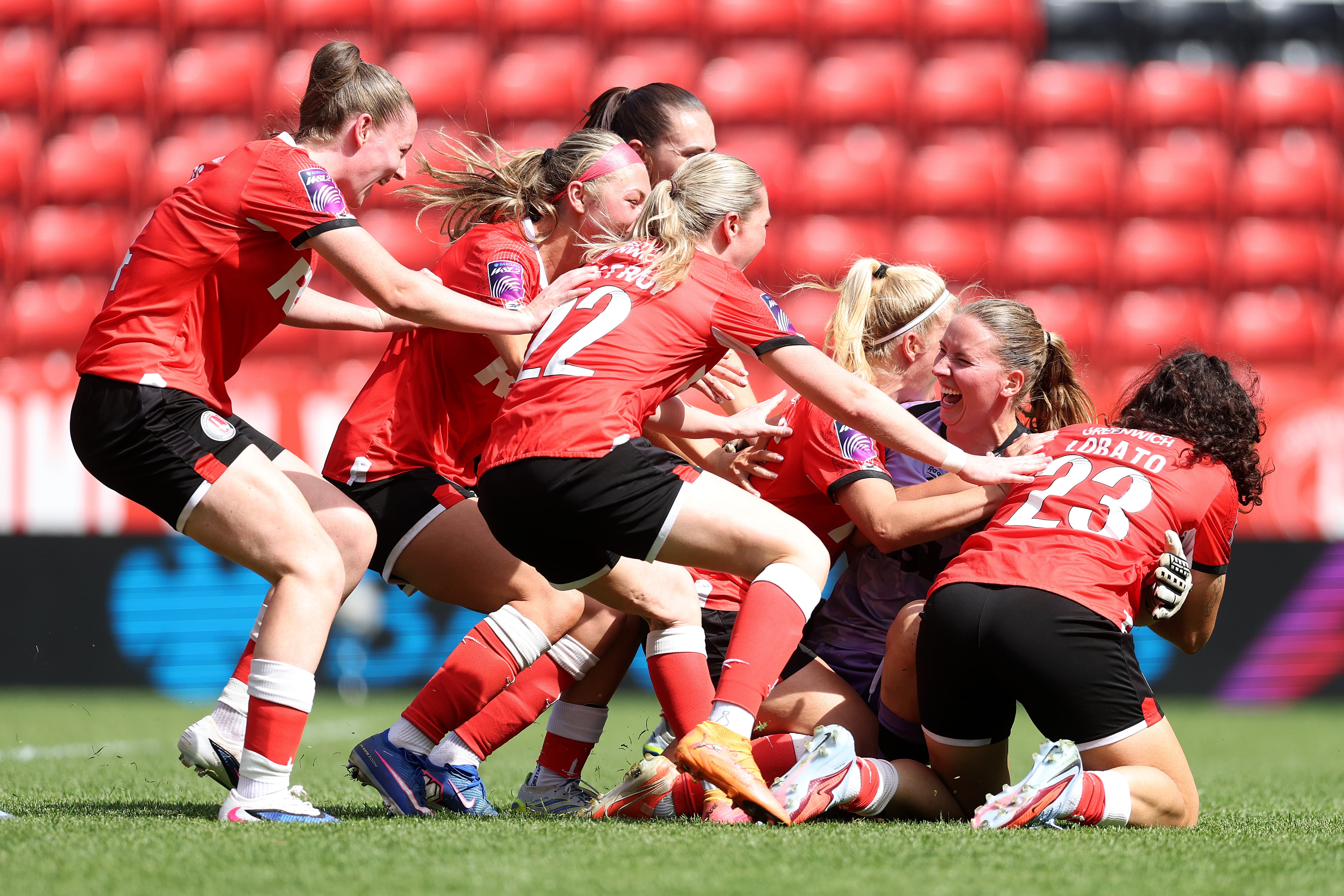And Charlton were able to celebrate a hard-earned promotion to the WSL